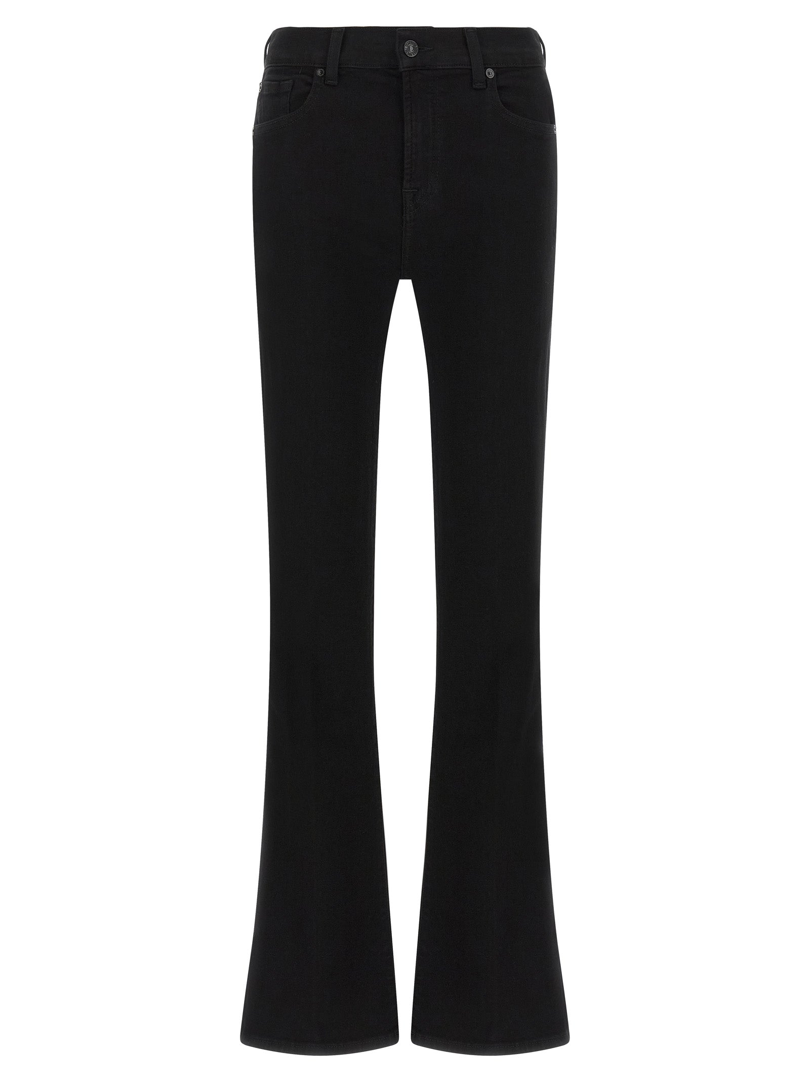 7 For All Mankind Black Cotton Bootcut Women's Jeans