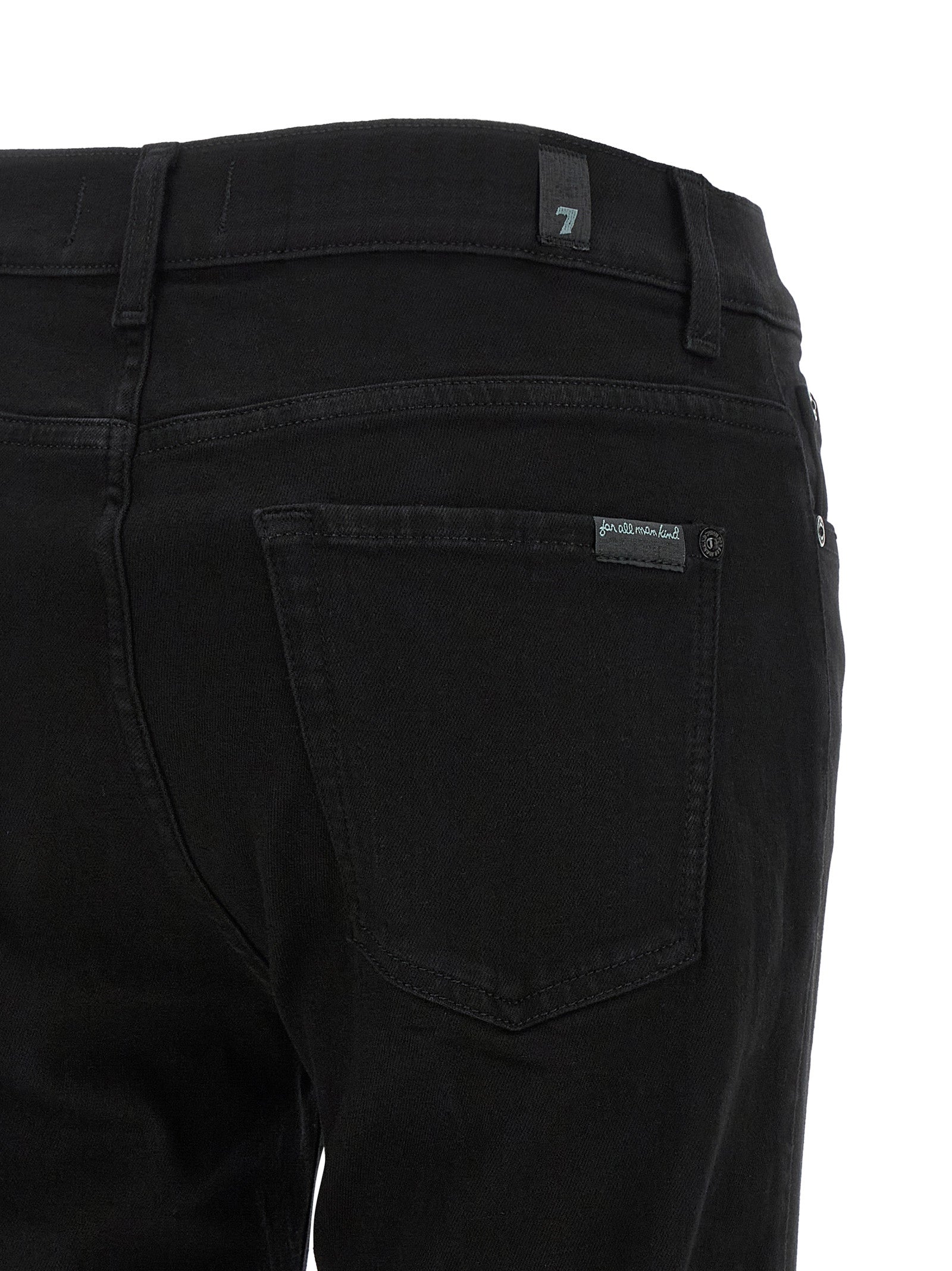 7 For All Mankind Black Cotton Bootcut Women's Jeans