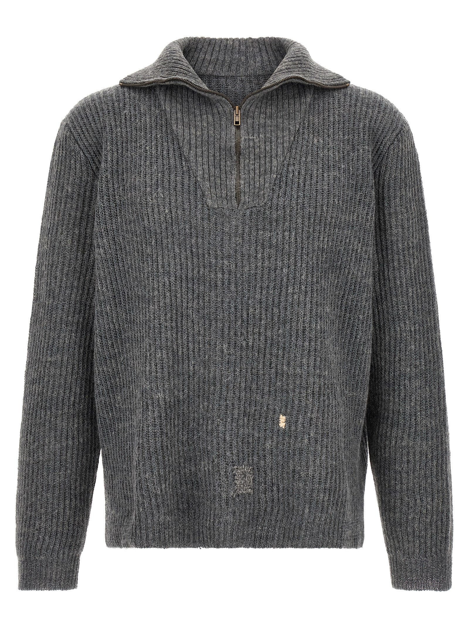 Maison Margiela Gray Linen Men's Cardigan