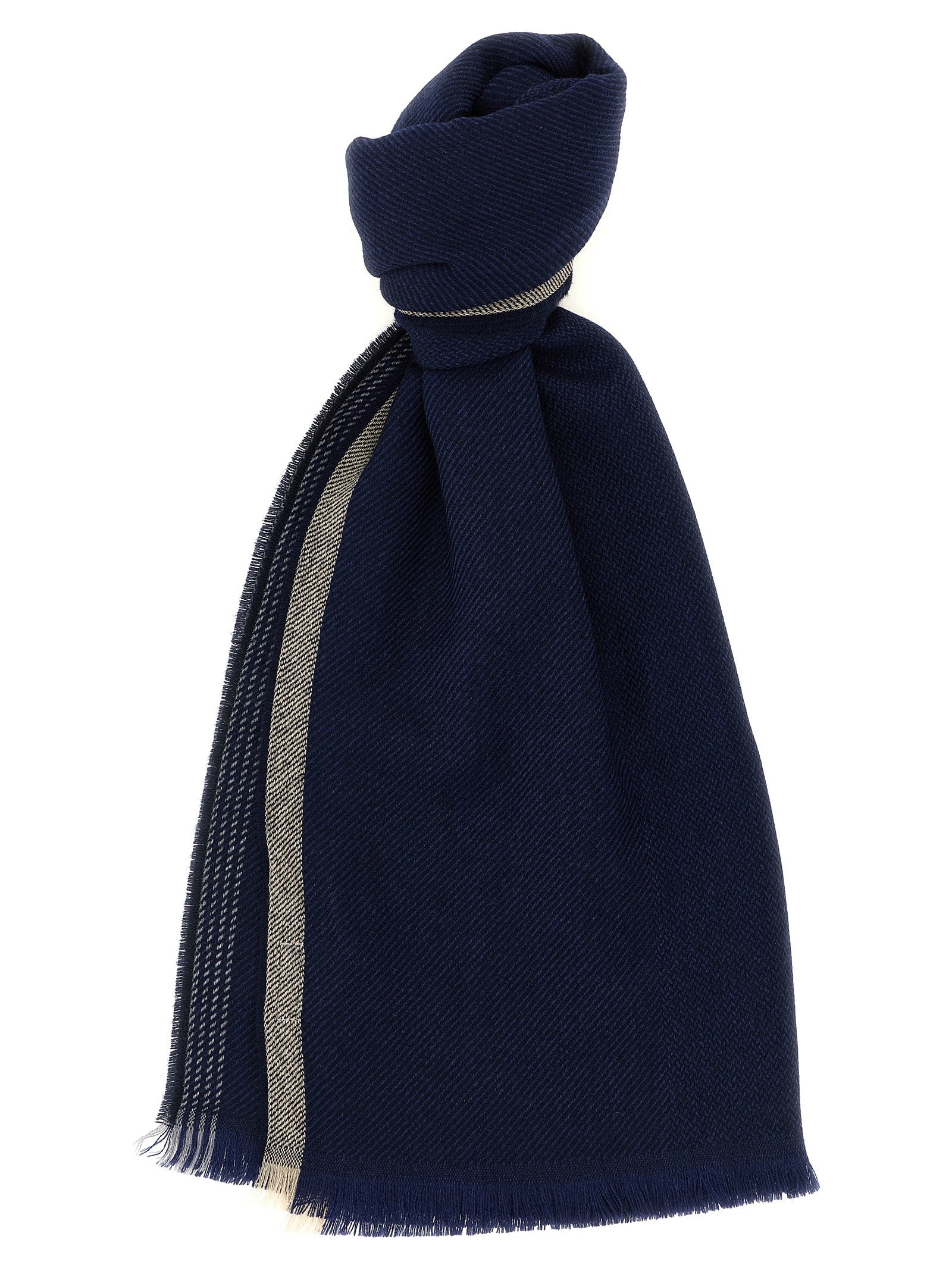 Brunello Cucinelli Blue Wool Men's Scarf