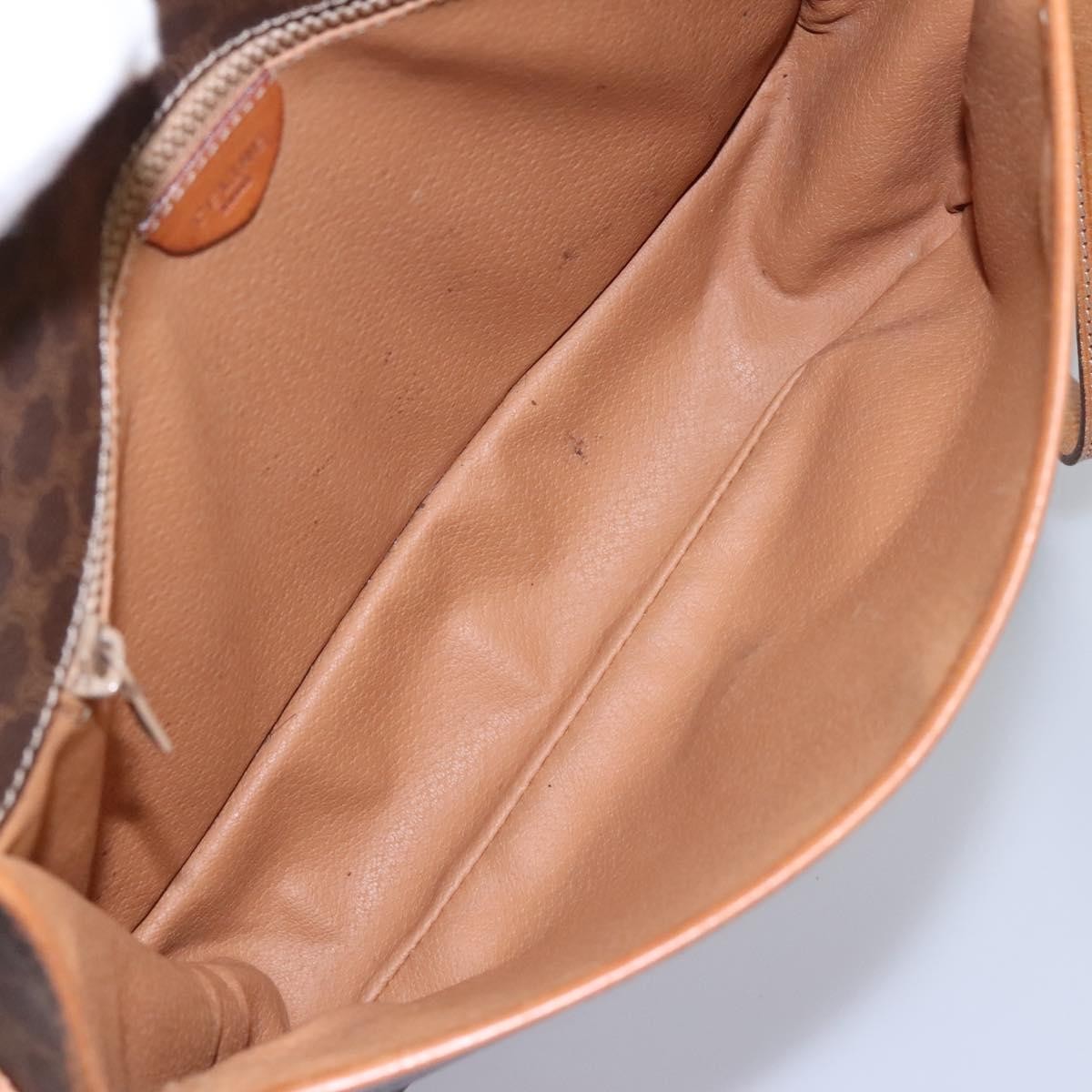 Celine Vintage Macadam Canvas And Leather Brown Canvas Shoulder Bag Bag (Pre-Owned)
