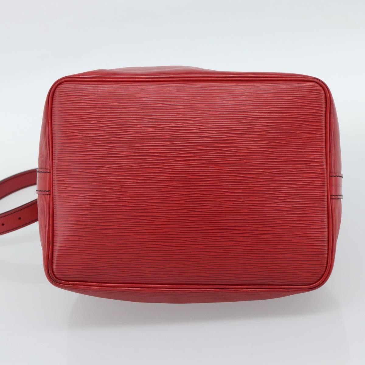 Louis Vuitton Petit Noe Monogram Canvas Red Leather Shoulder Bag Bag (Pre-Owned)