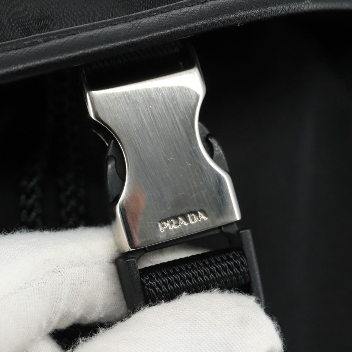 Prada Re-Nylon Black Synthetic Backpack Bag (Pre-Owned)