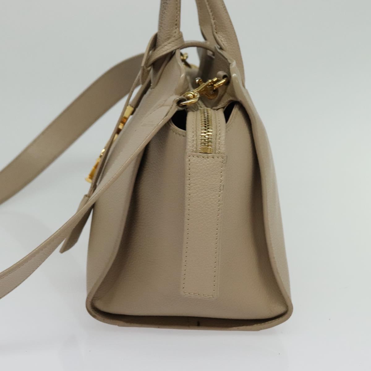 Yves Saint Laurent Downtown Beige Leather Handbag (Pre-Owned)