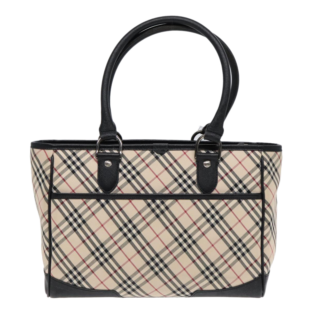 Burberry Nova Check Beige Canvas Handbag (Pre-Owned)