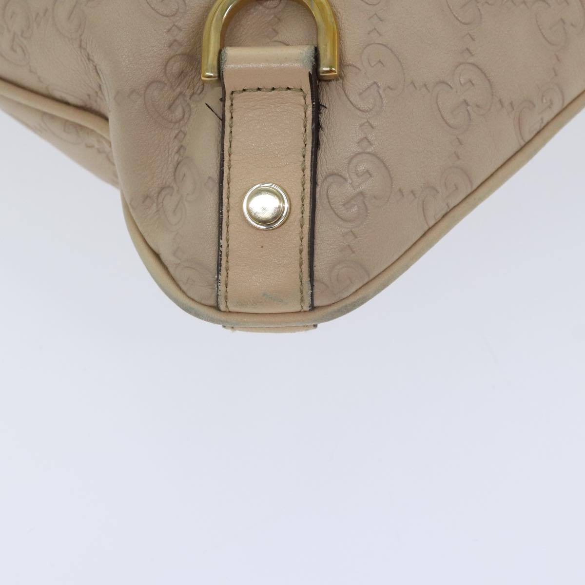 Gucci Guccissima Beige Canvas Shoulder Bag (Pre-Owned)