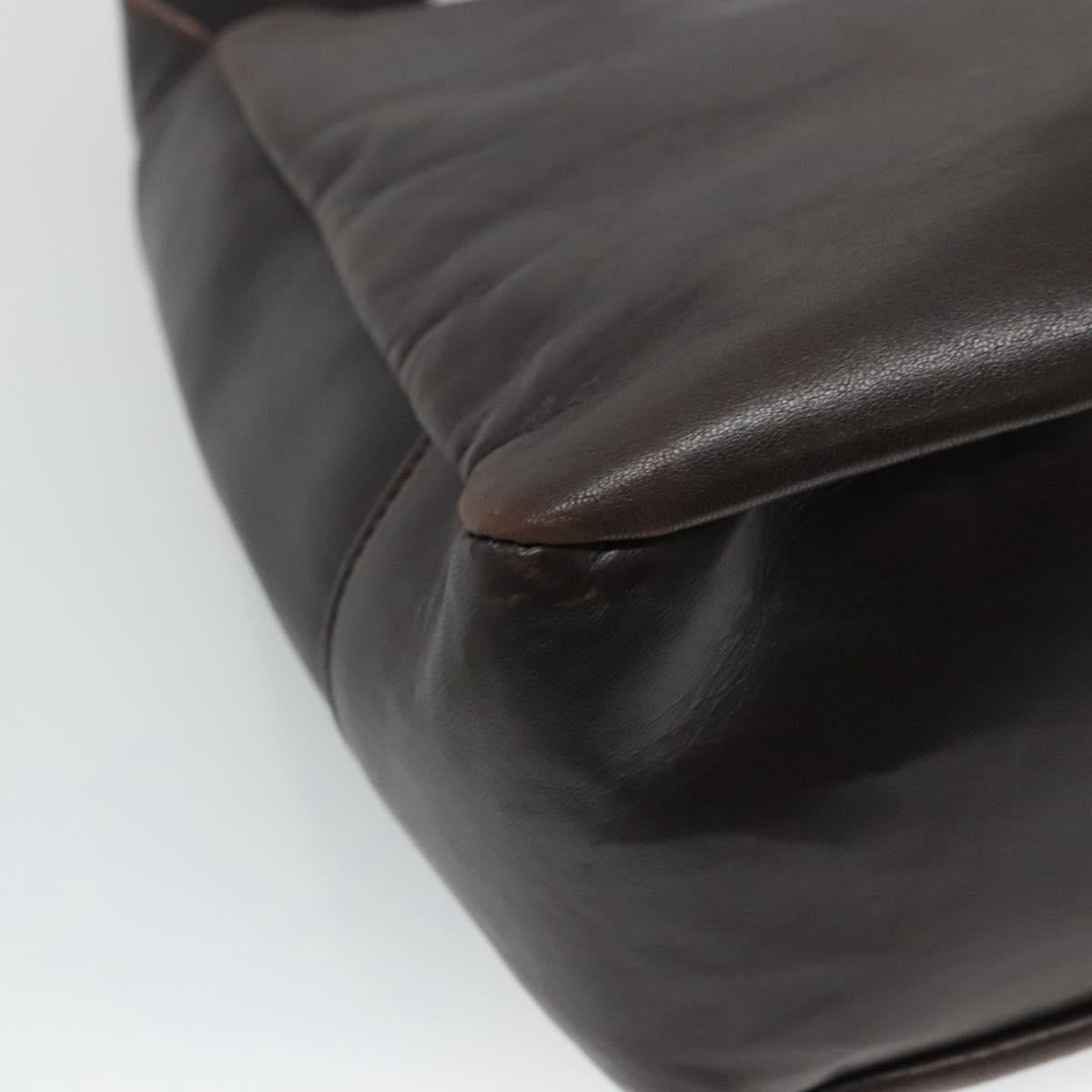 Salvatore Ferragamo Gancini Brown Leather Shoulder Bag (Pre-Owned)