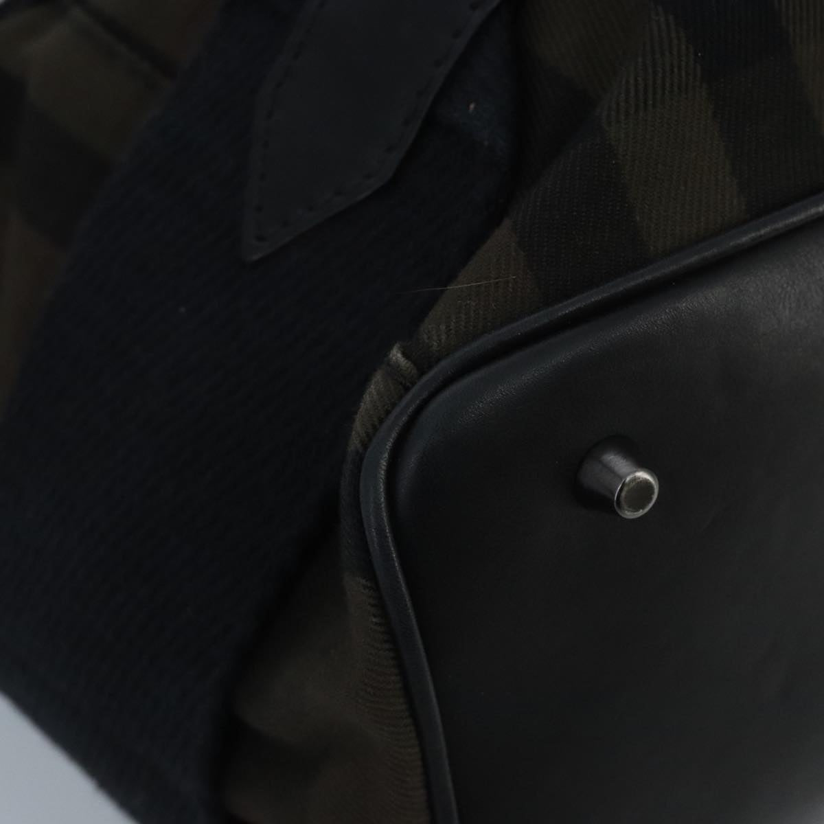 Burberry Nova Check Brown Canvas Handbag (Pre-Owned)