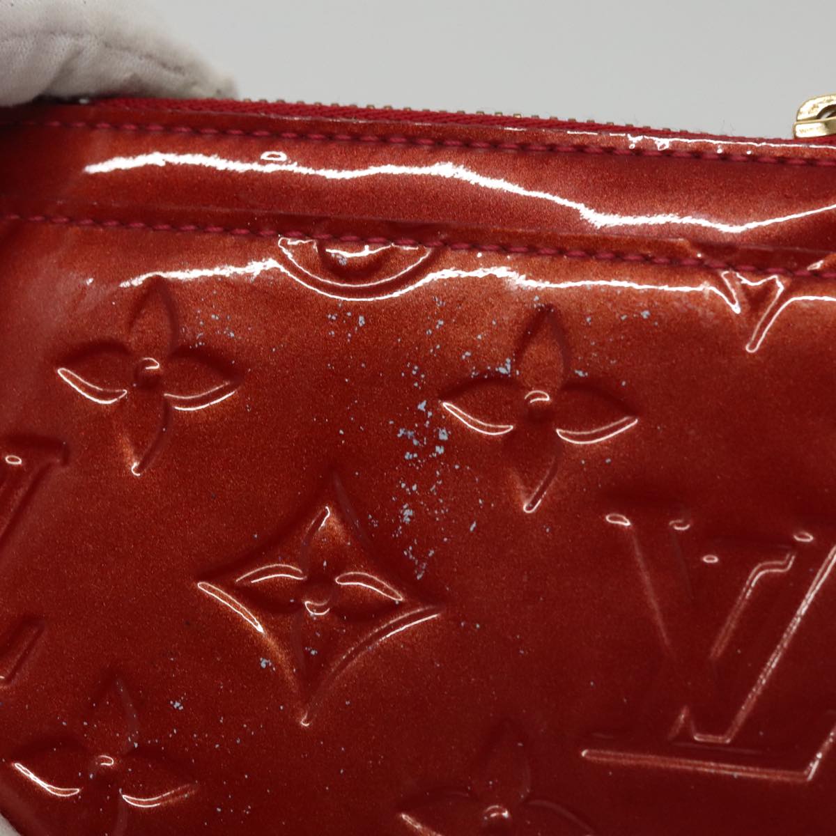 Louis Vuitton Pochette Clés Red Patent Leather Wallet  (Pre-Owned)