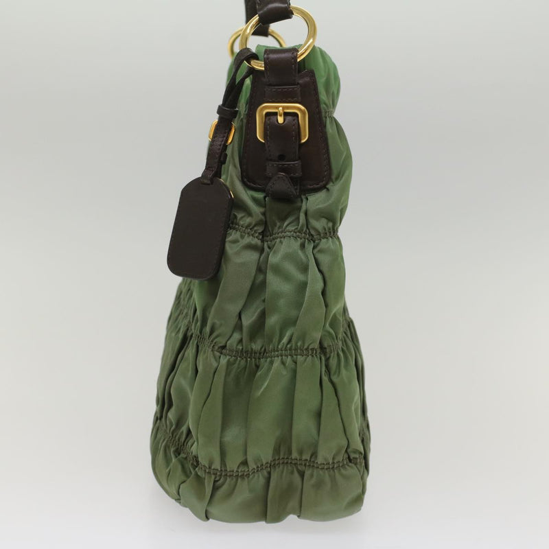 Prada Tessuto Green Synthetic Shoulder Bag (Pre-Owned)