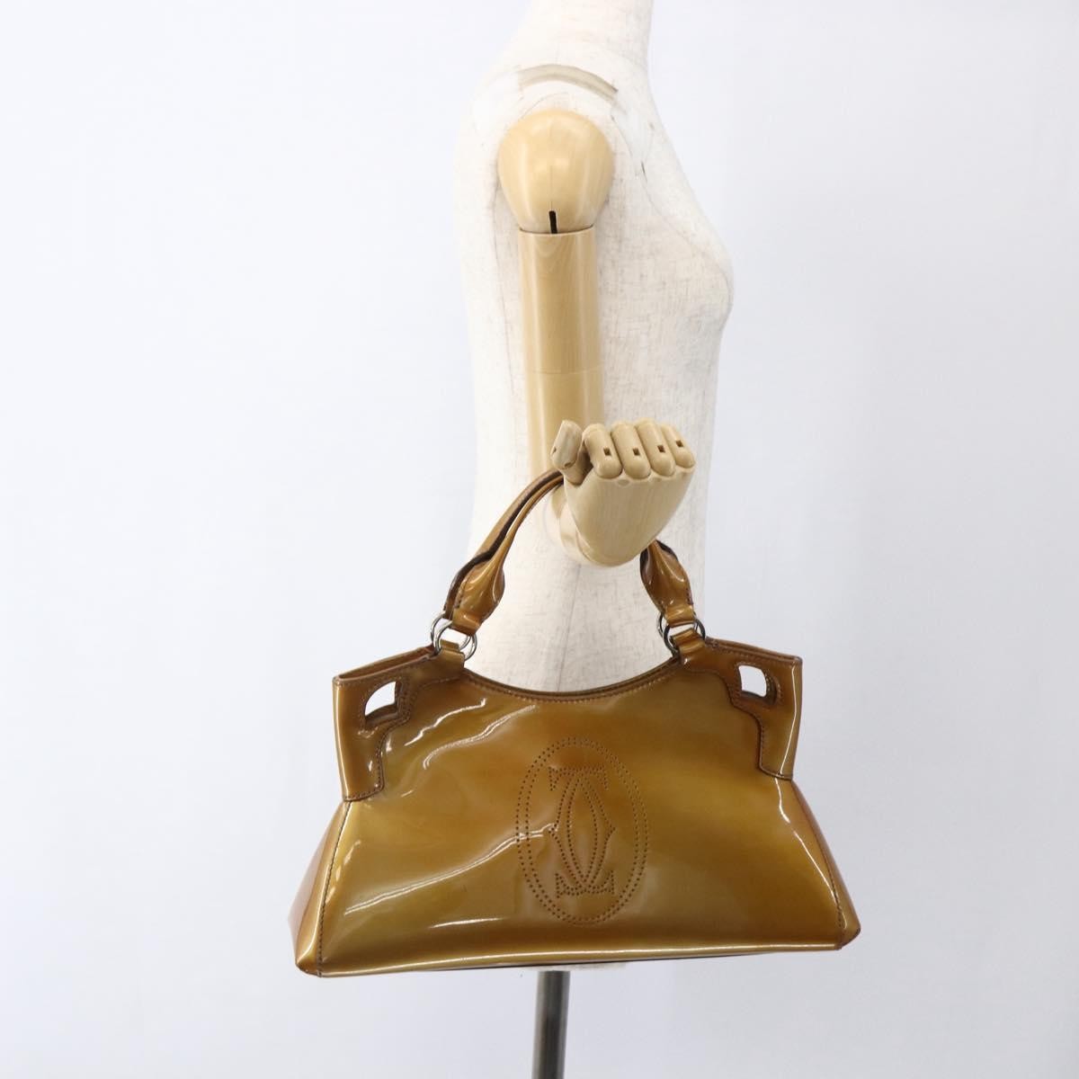 Cartier Marcello Patent Leather Yellow Patent_Leather Handbag (Pre-Owned)