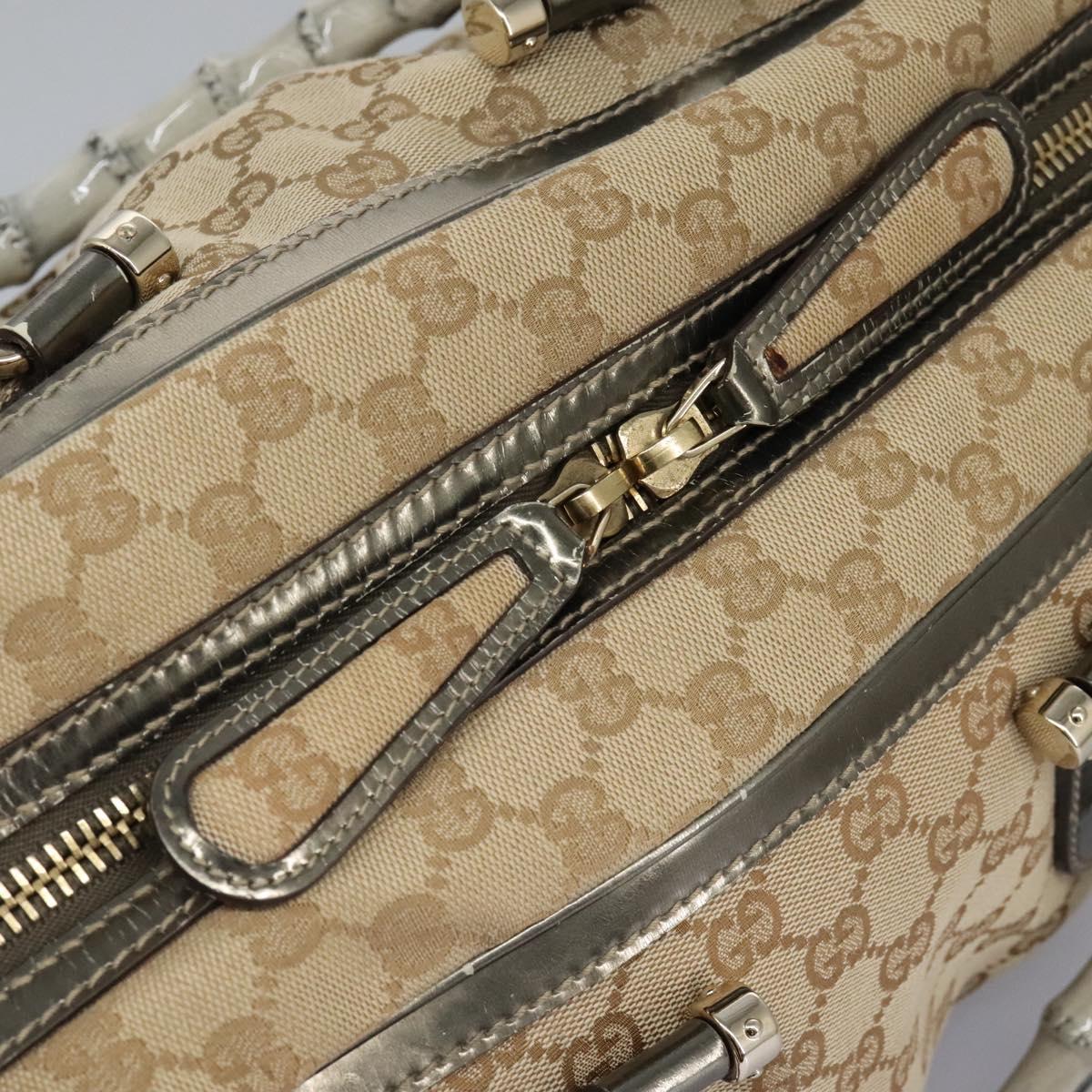 Gucci Bamboo Beige Canvas Handbag (Pre-Owned)