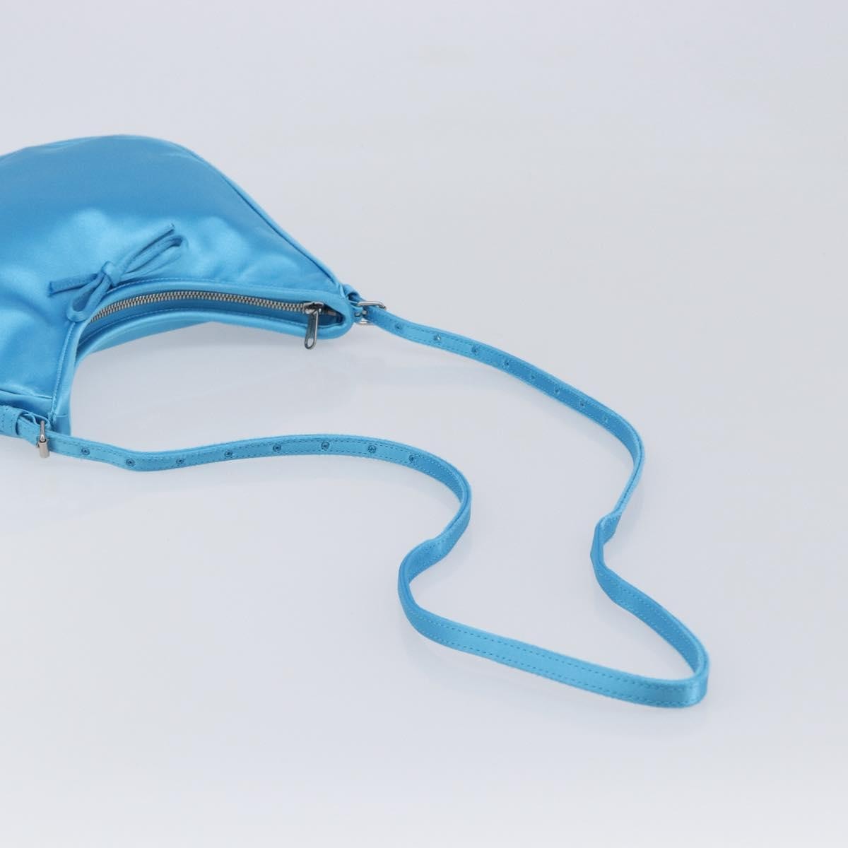 Balenciaga Leopolda Satin Blue Satin Shoulder Bag Bag (Pre-Owned)