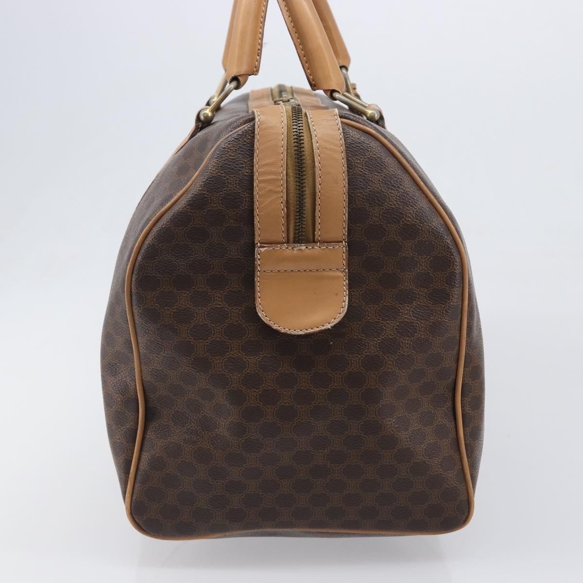 Celine Vintage Duffle Macadam Coated Canvas Brown Canvas Handbag (Pre-Owned)
