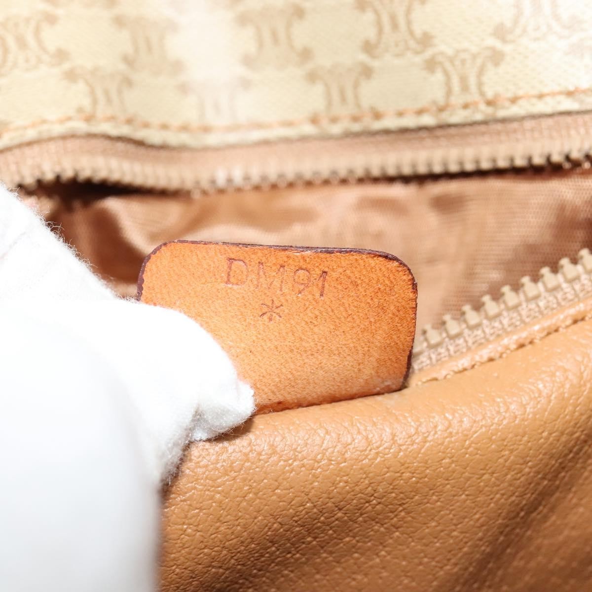 Celine Vintage Macadam Canvas And Leather Beige Canvas Shoulder Bag Bag (Pre-Owned)