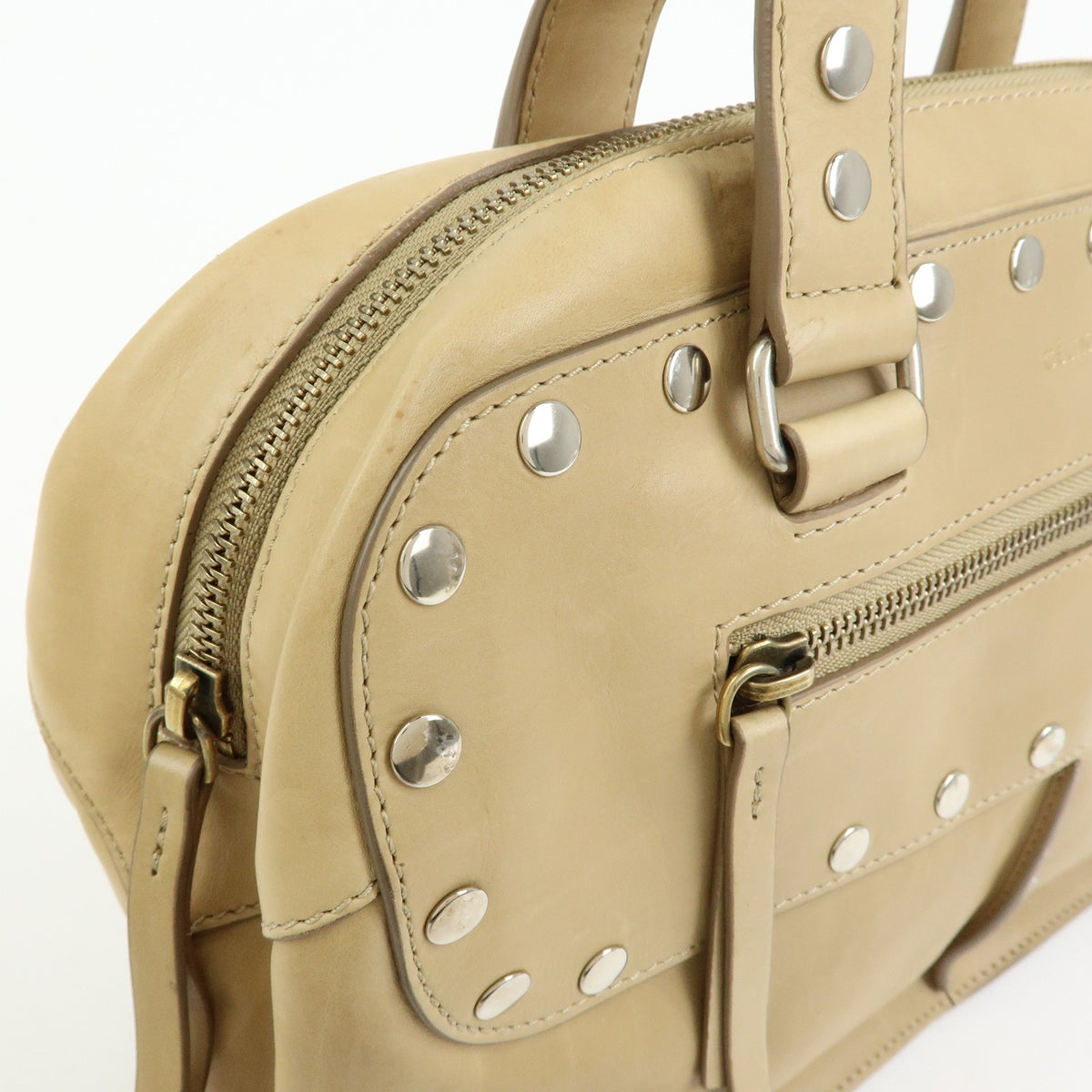 Celine Bowling Leather Beige Leather Handbag (Pre-Owned)