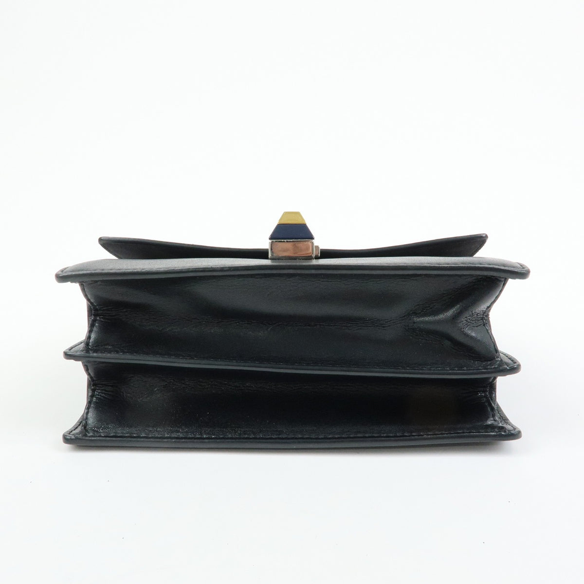 Fendi Kan I Leather Black Leather Shoulder Bag Bag (Pre-Owned)