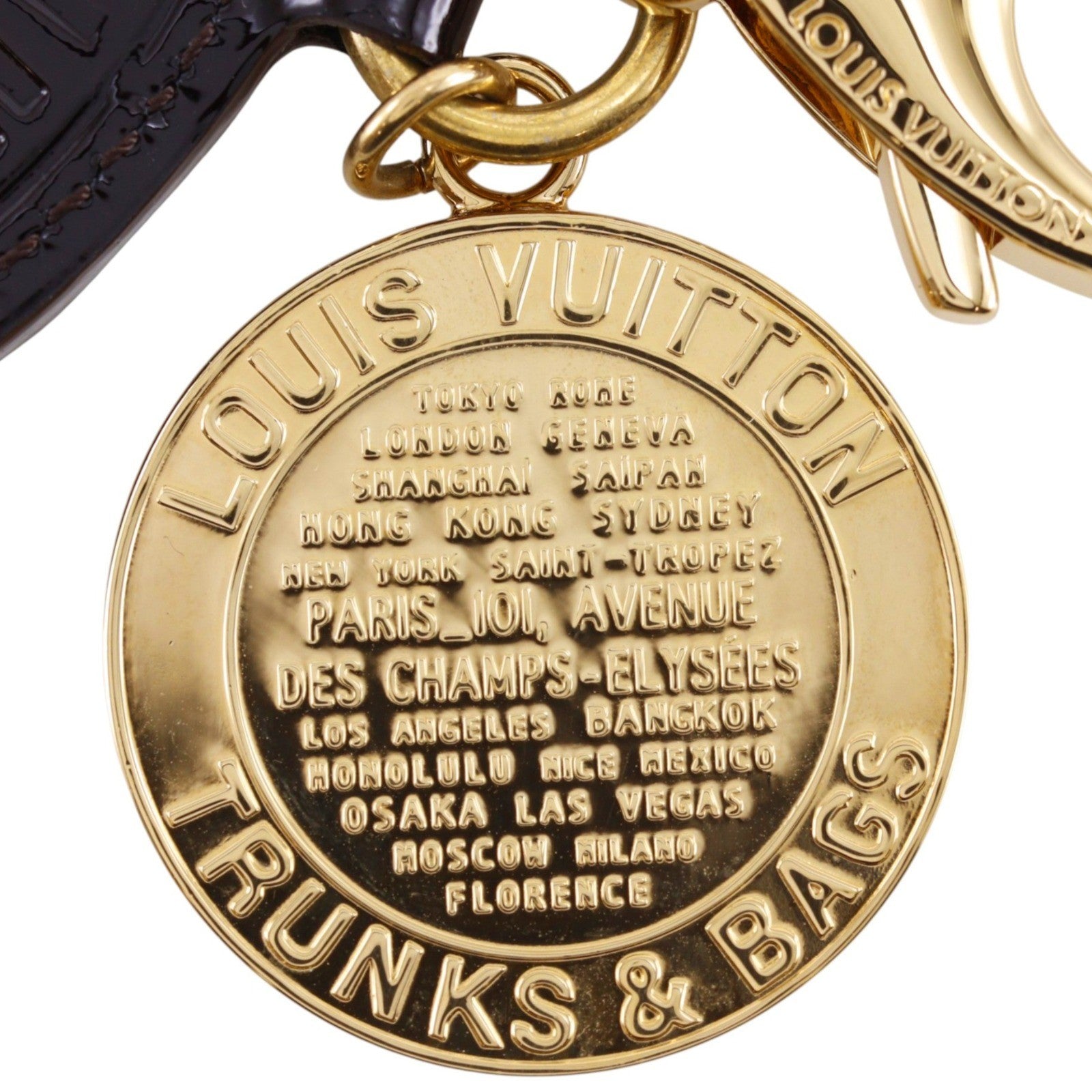 Louis Vuitton Trunks & Bags Charm And Key Holder Leather And Metal Gold Metal Charms And Keychains Accessory (Pre-Owned)