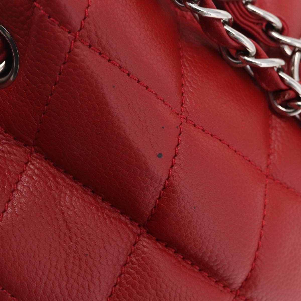Chanel Timeless Cc Expandable Quilted Caviar Red Leather Tote Bag Bag (Pre-Owned)