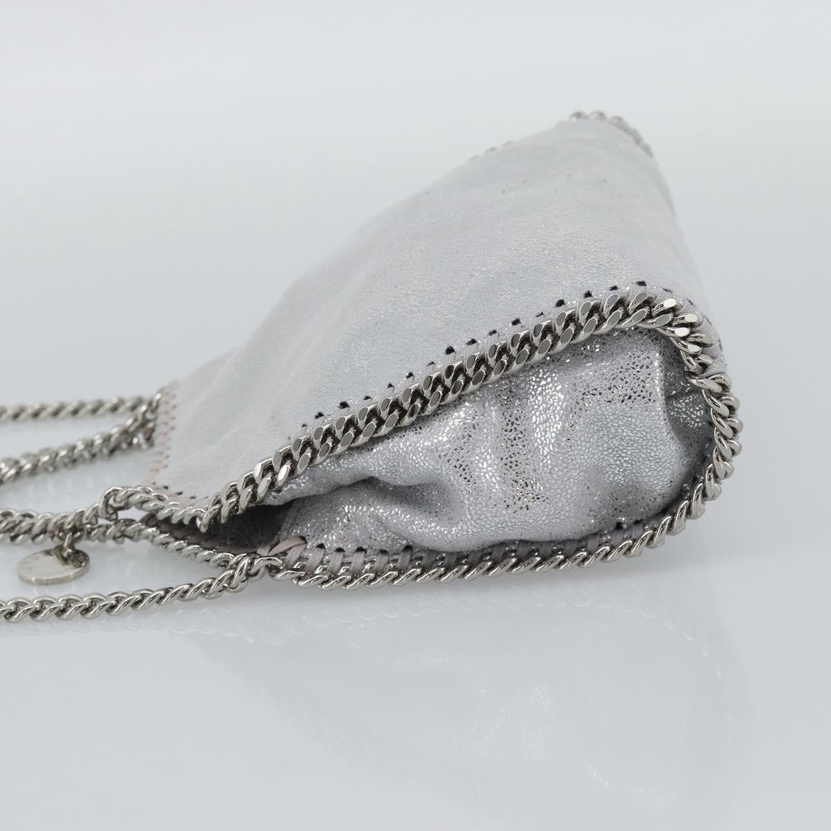 Stella Mccartney Falabella Fold Over Faux Leather Silver Polyester Shoulder Bag Bag (Pre-Owned)