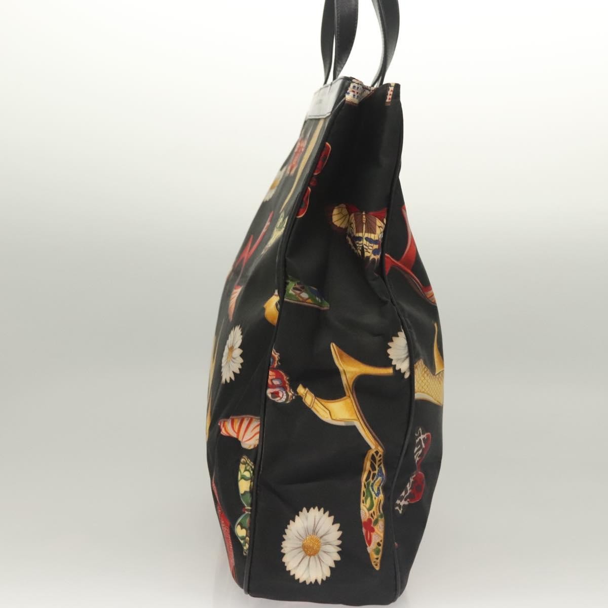 Salvatore Ferragamo Vintage Canvas Black Canvas Tote Bag Bag (Pre-Owned)