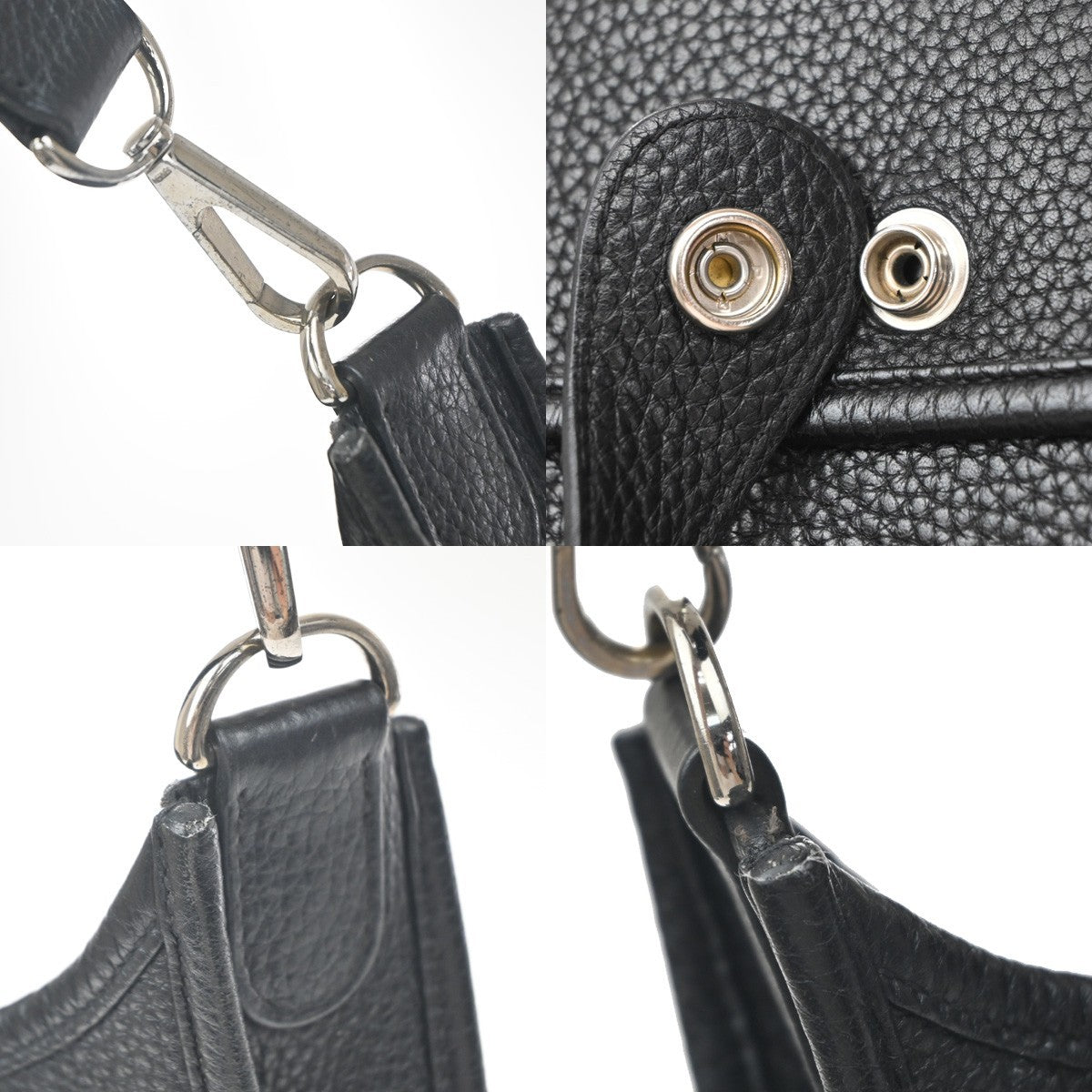 Hermes Evelyne Bag Gen Iii Clemence Black Leather Shoulder Bag Bag (Pre-Owned)