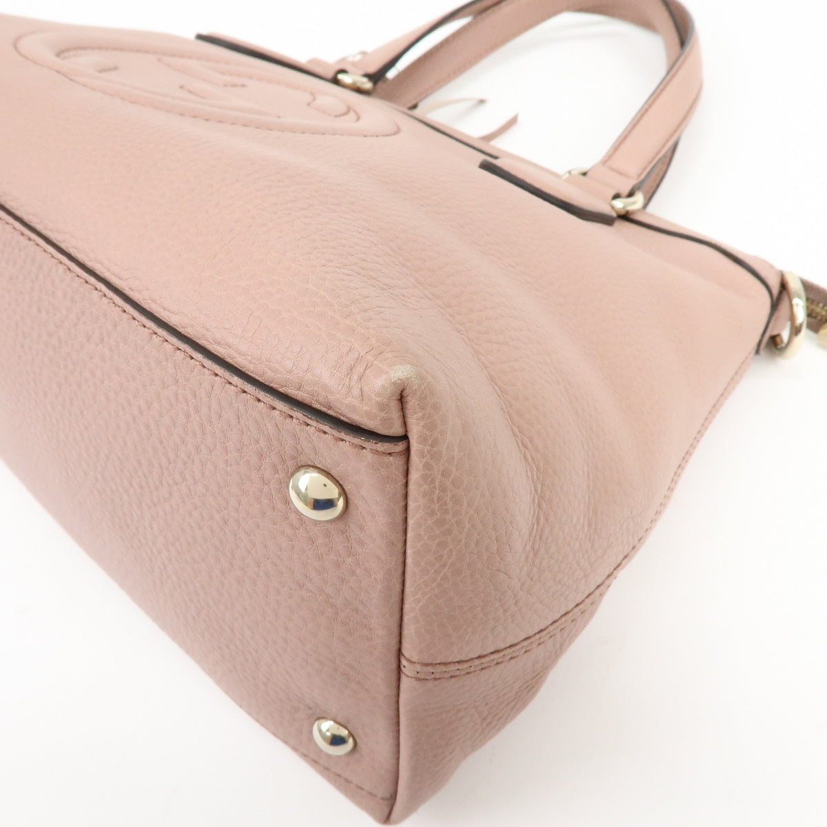 Gucci Soho Convertible Soft Top Handle Leather Pink Leather Handbag (Pre-Owned)