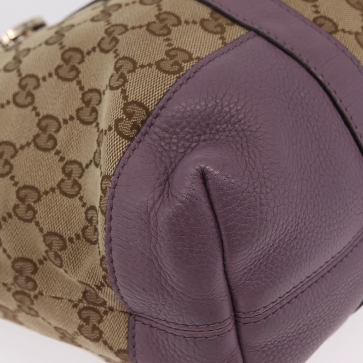 Gucci Miss Gg Gg Canvas With Leather Beige Canvas Tote Bag Bag (Pre-Owned)