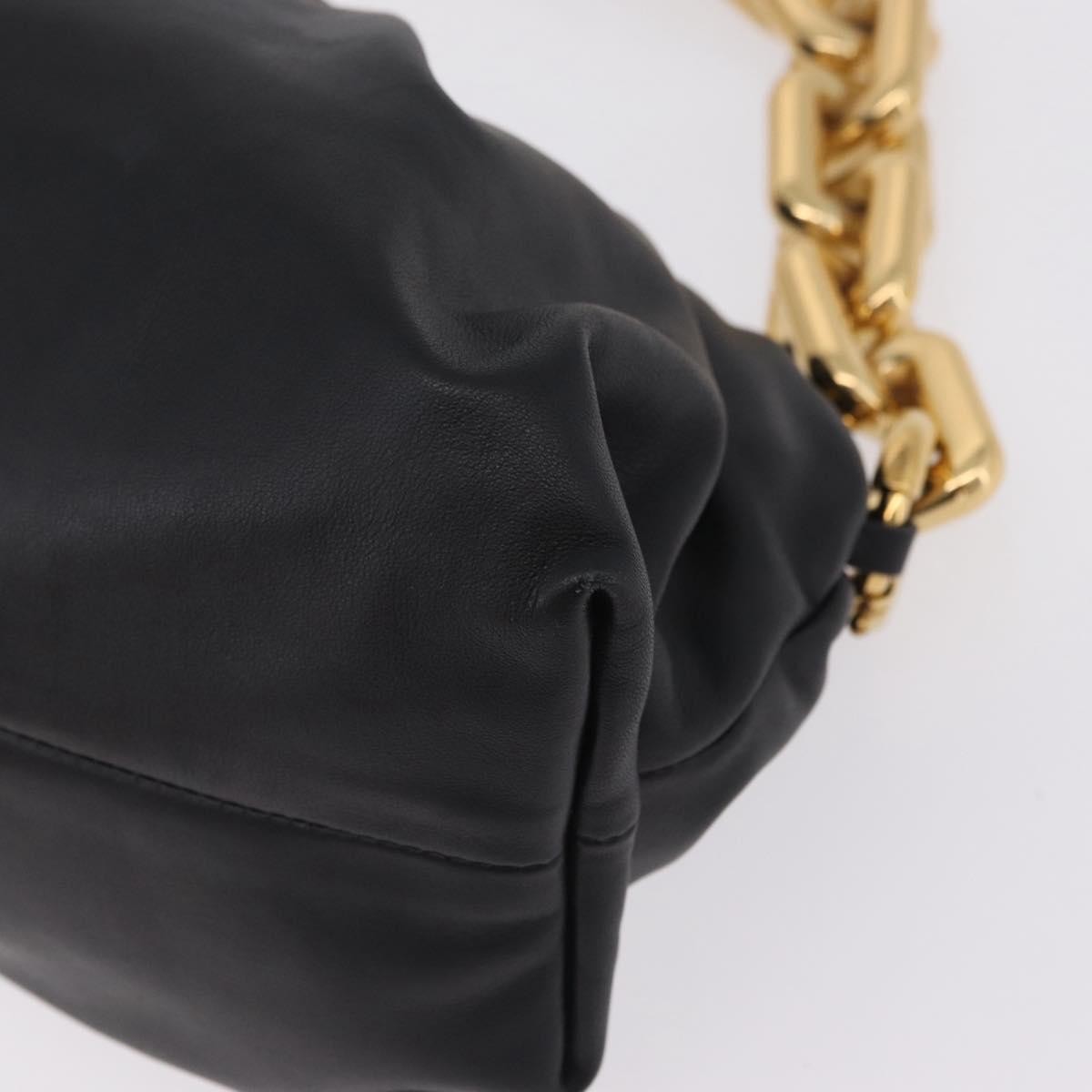 Bottega Veneta The Chain Pouch Leather Black Leather Clutche & Pouche Bag (Pre-Owned)