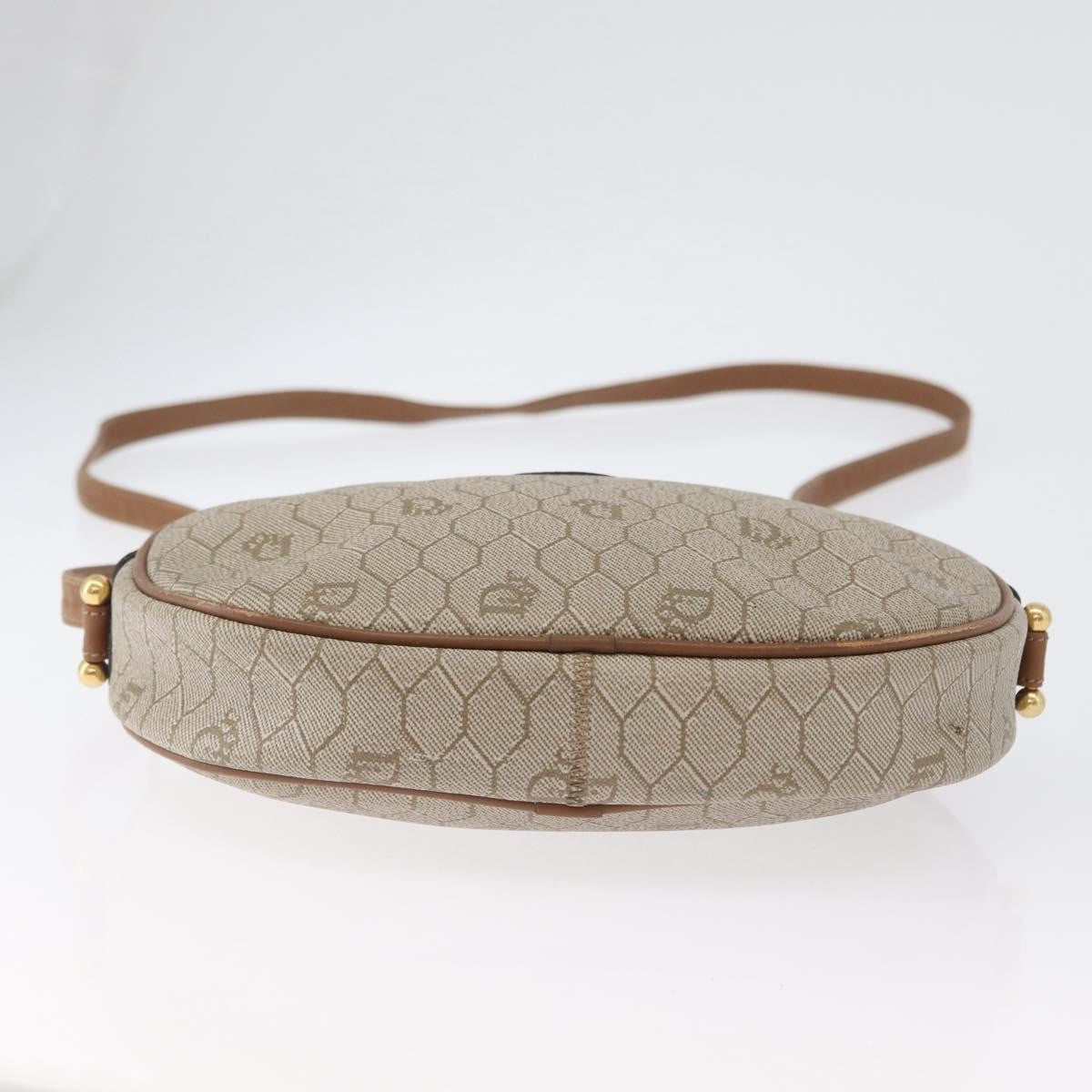 Christian Dior Vintage Honeycomb Canvas And Leather Beige Canvas Shoulder Bag Bag (Pre-Owned)