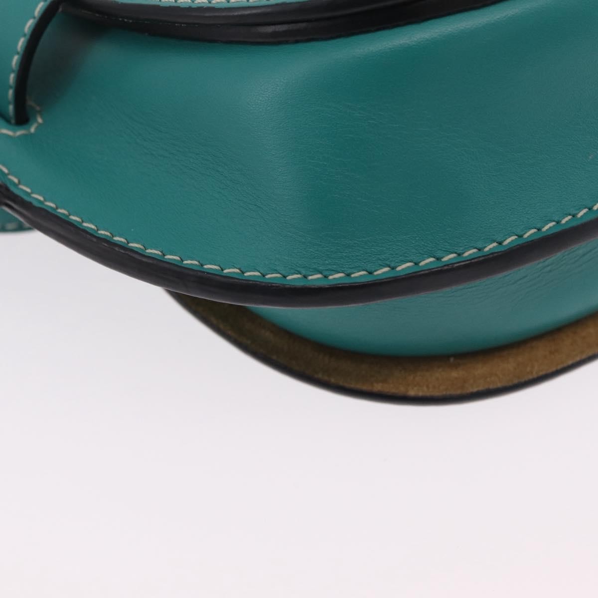 Loewe Gate Belt Leather Green Leather Handbag (Pre-Owned)