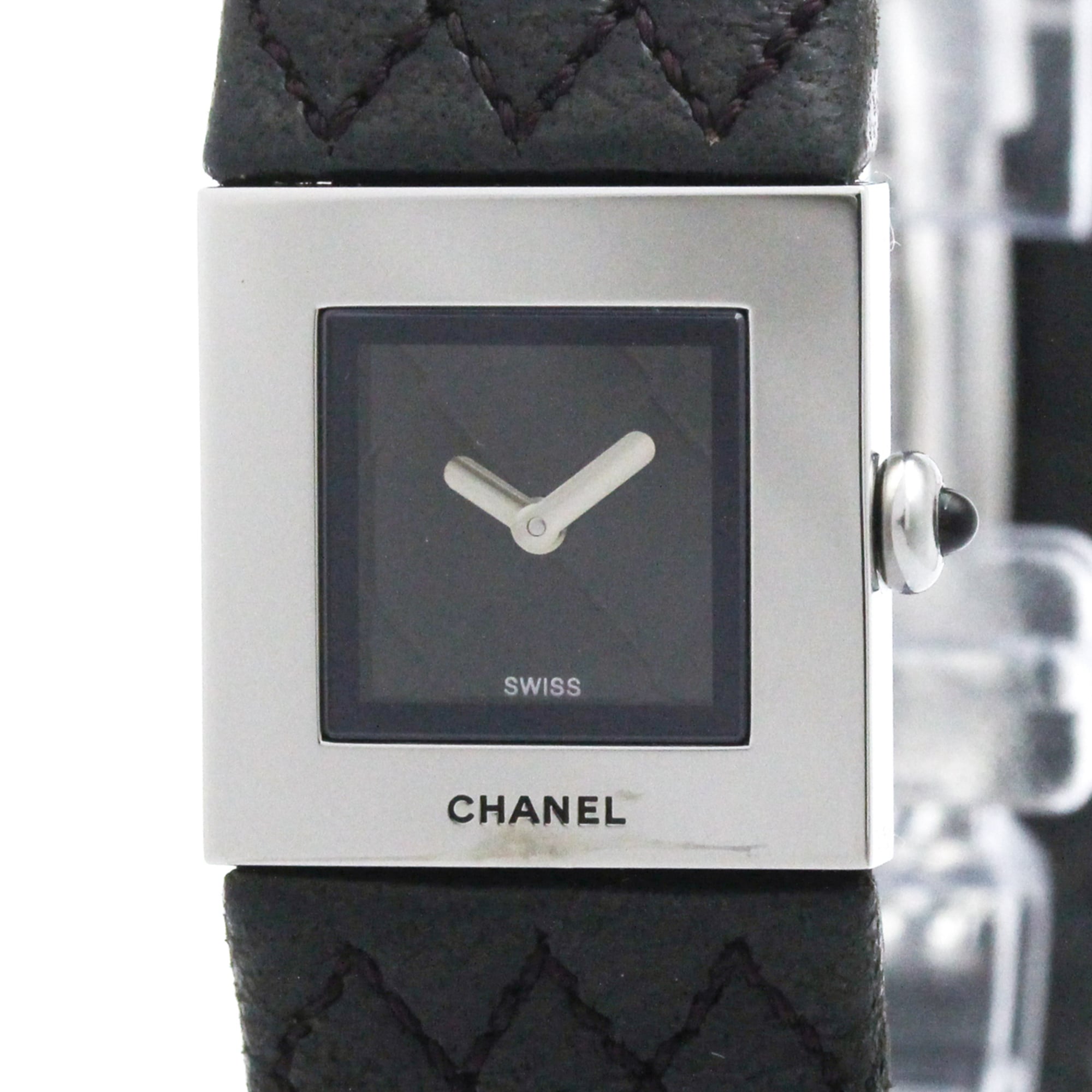 Chanel Matelasse Quartz Stainless Steel And Quilted Leather Watch (Pre-Owned)
