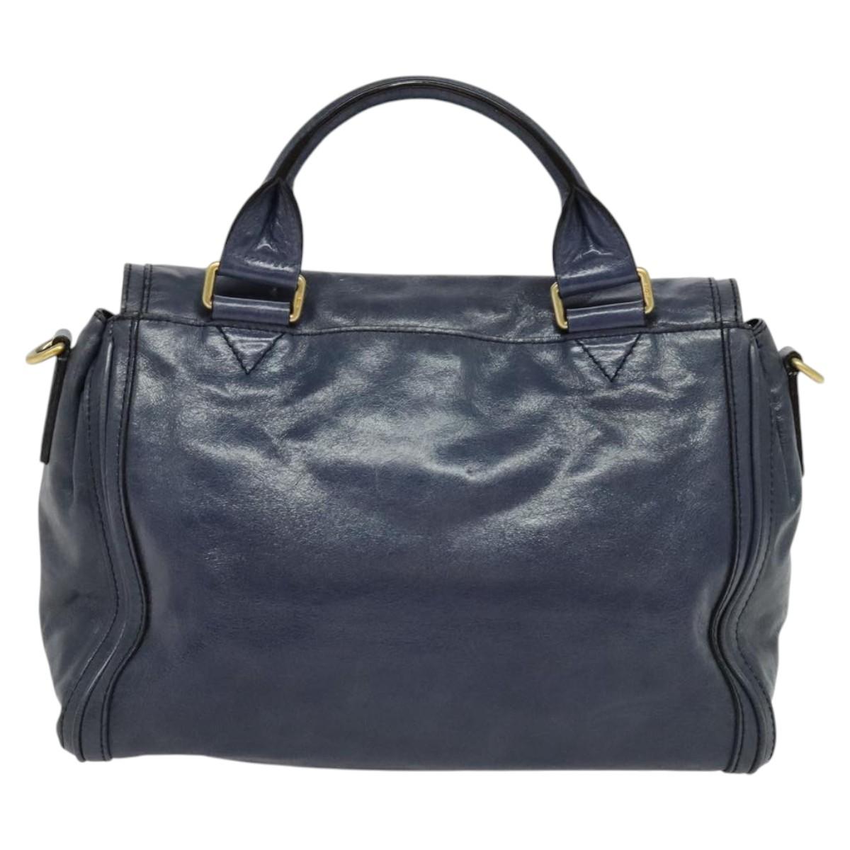 MCM Navy Leather Handbag (Pre-Owned)