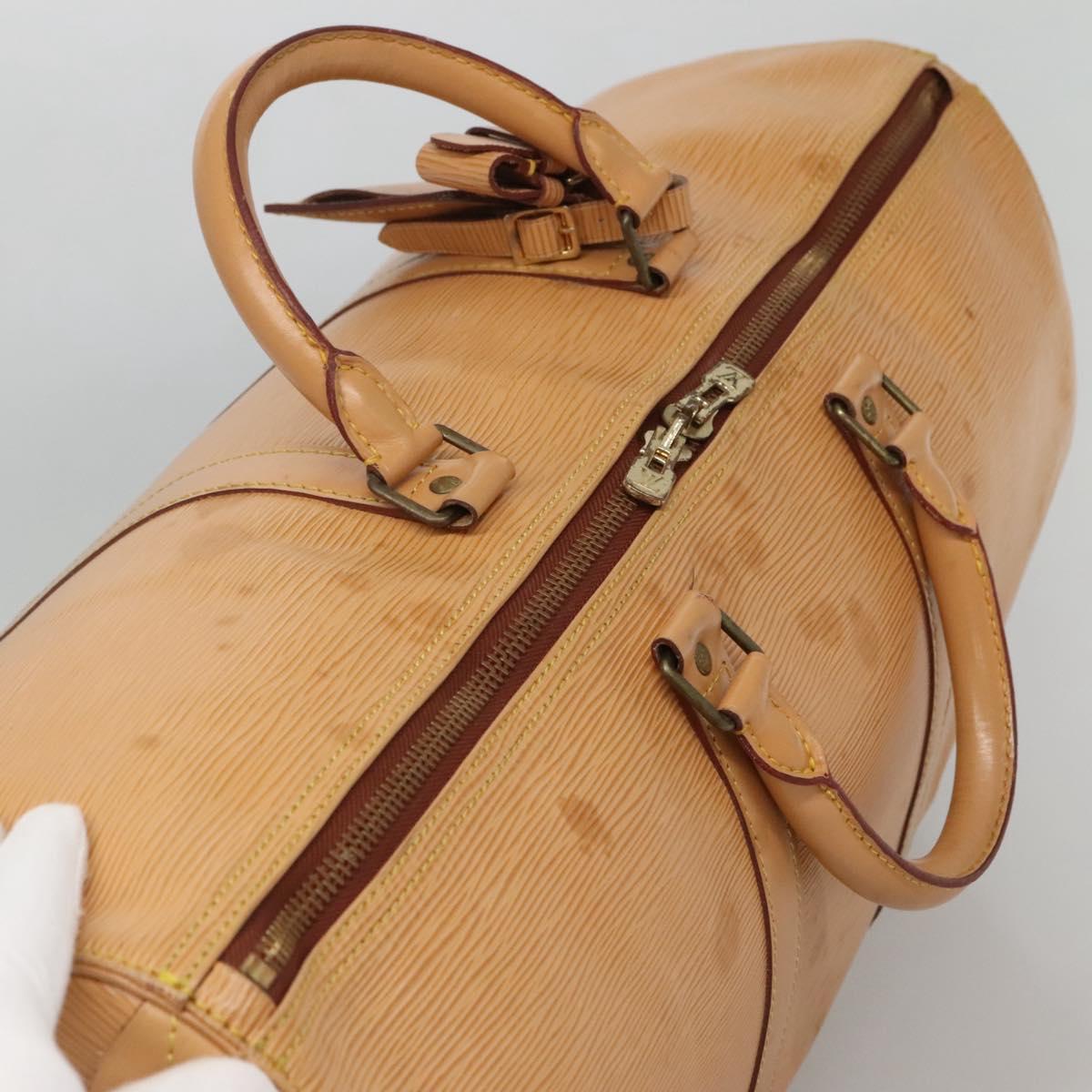 Louis Vuitton Keepall 50 Beige Leather Travel Bag (Pre-Owned)