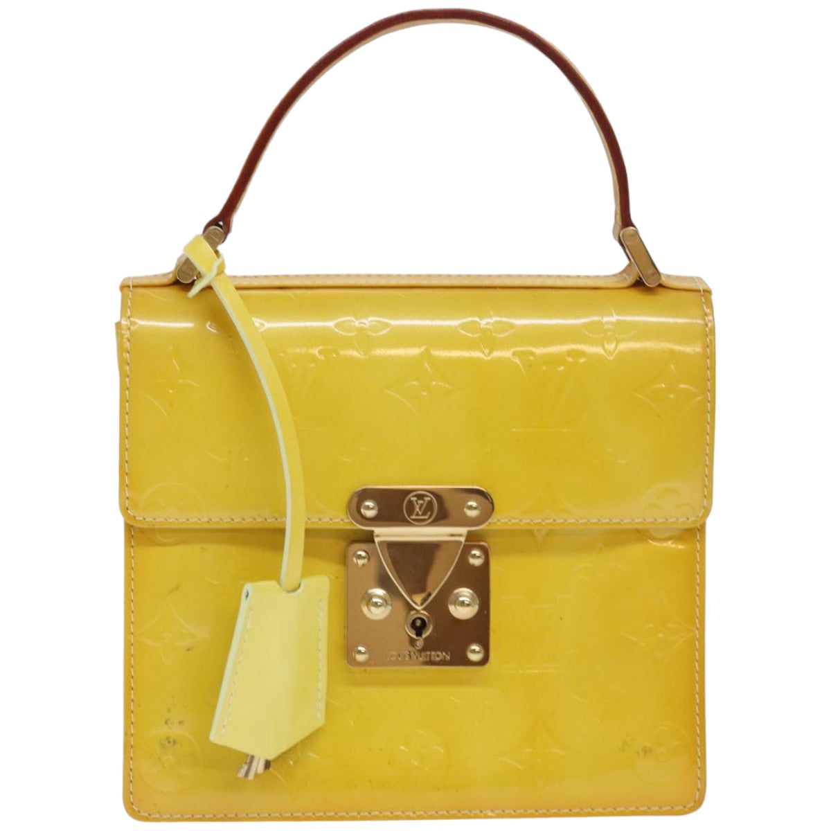 Louis Vuitton Spring Street Yellow Patent Leather Handbag (Pre-Owned)