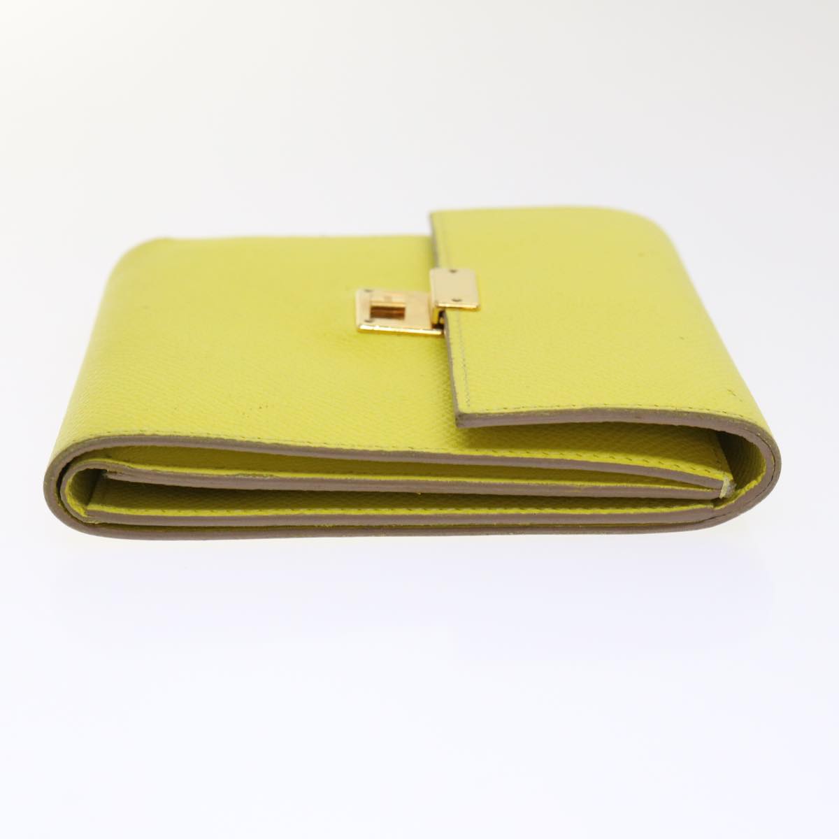 Hermès Clic 12 Yellow Leather Wallet  (Pre-Owned)