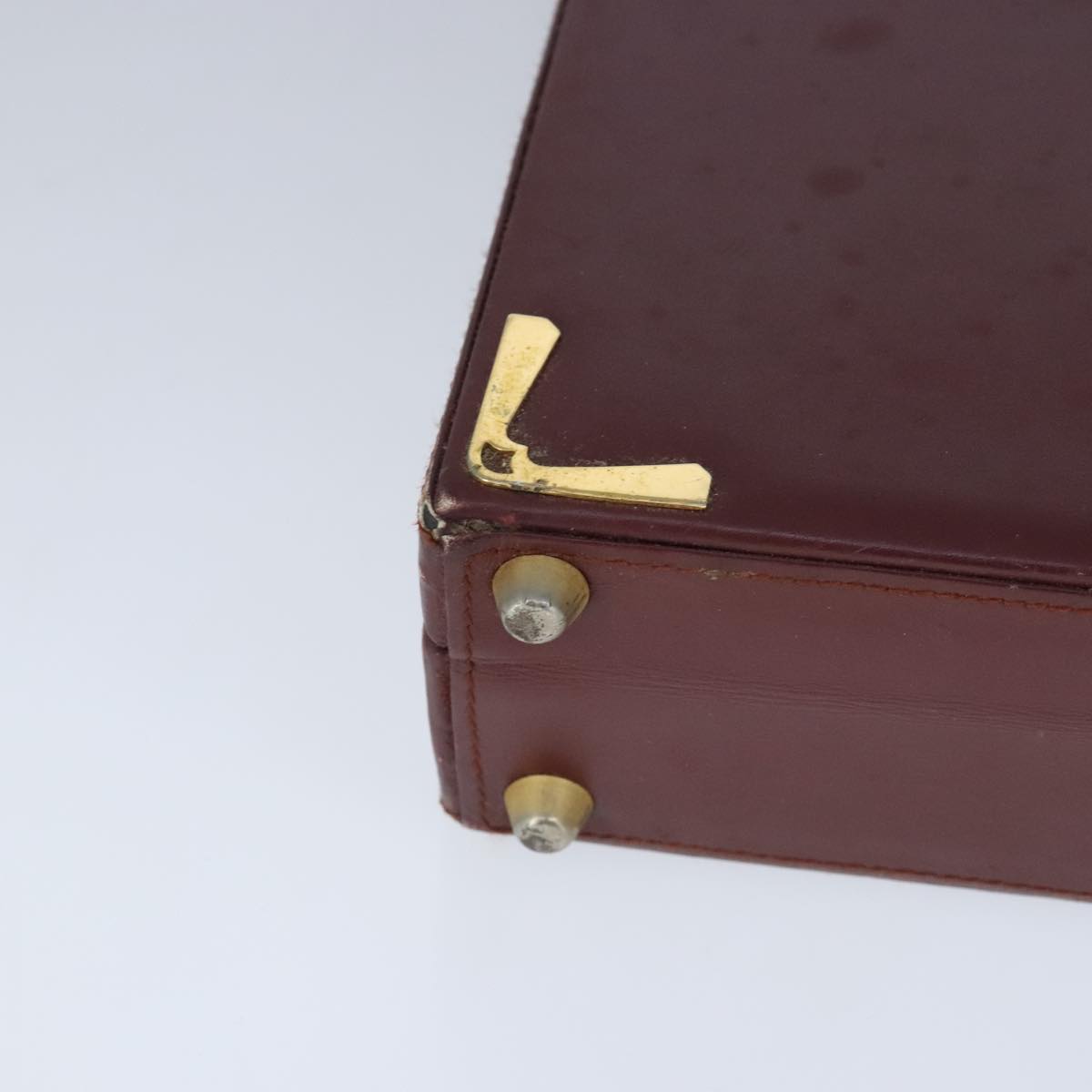 Cartier Must De Cartier Burgundy Leather Travel Bag (Pre-Owned)
