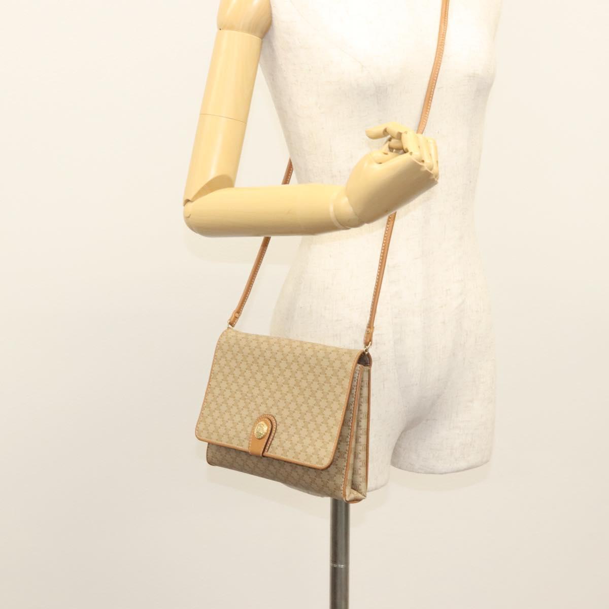 Céline Macadam Beige Canvas Shoulder Bag (Pre-Owned)