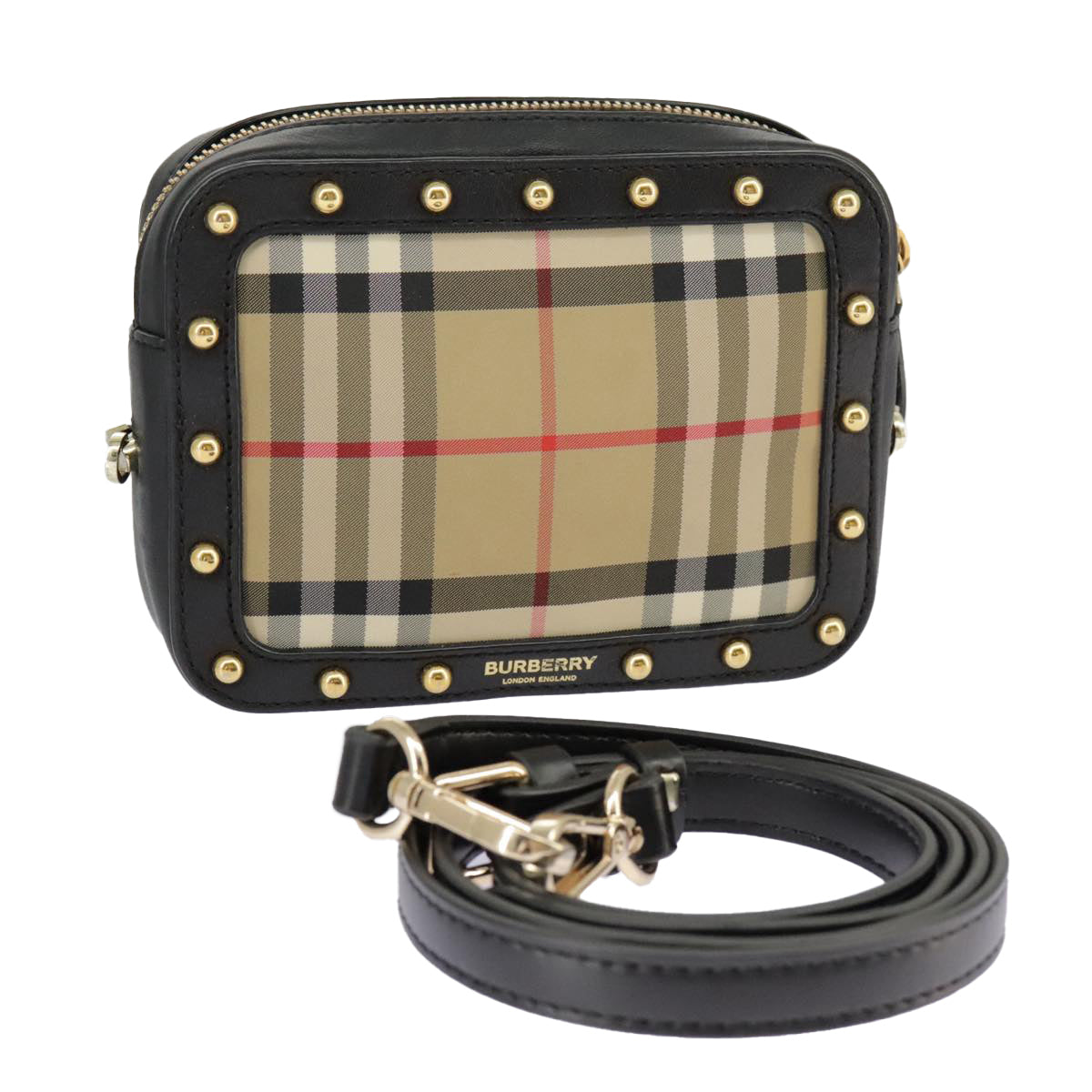 Burberry Vintage Check Beige Synthetic Shoulder Bag (Pre-Owned)