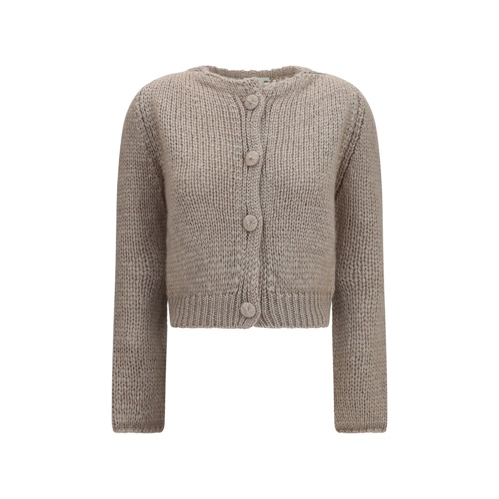 Forte_Forte Beige Silk Women's Cardigan