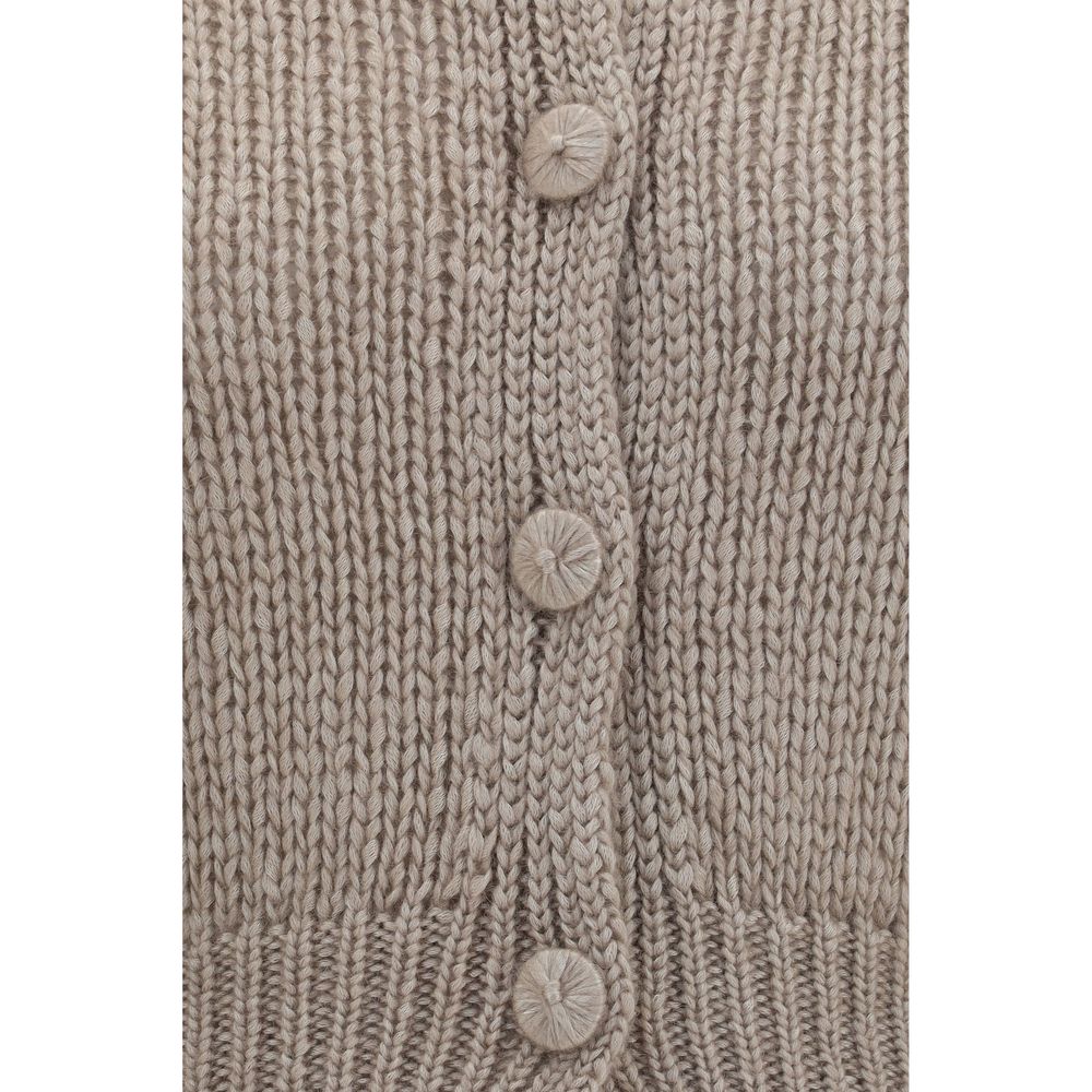 Forte_Forte Beige Silk Women's Cardigan