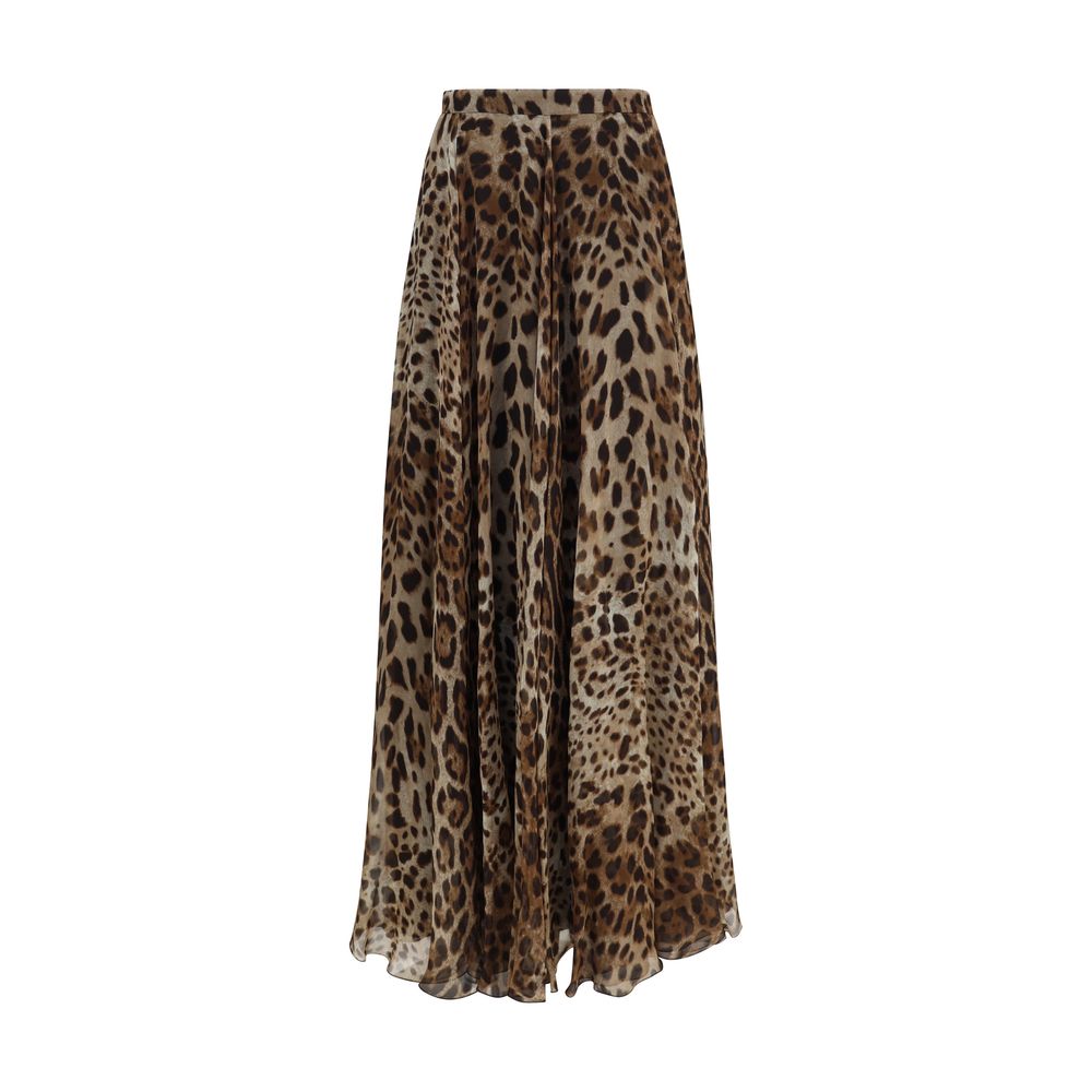Dolce & Gabbana Beige Silk Long Women's Skirt