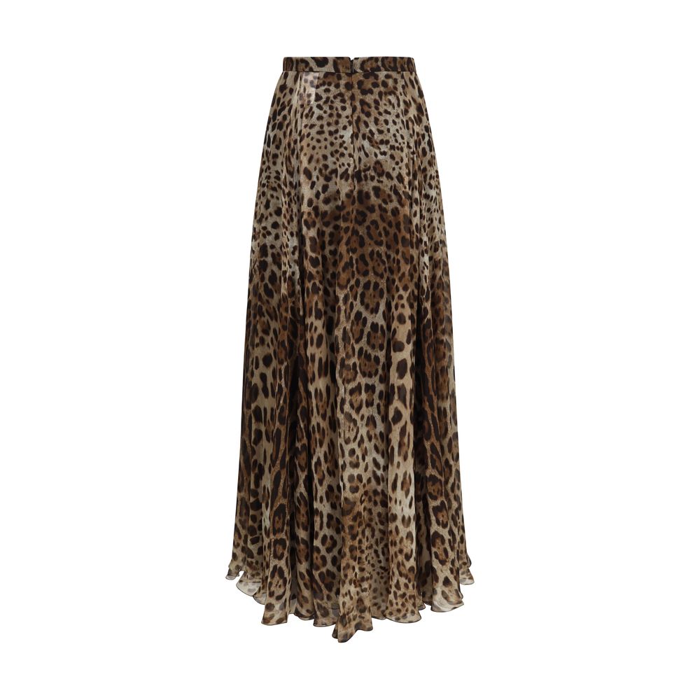 Dolce & Gabbana Beige Silk Long Women's Skirt