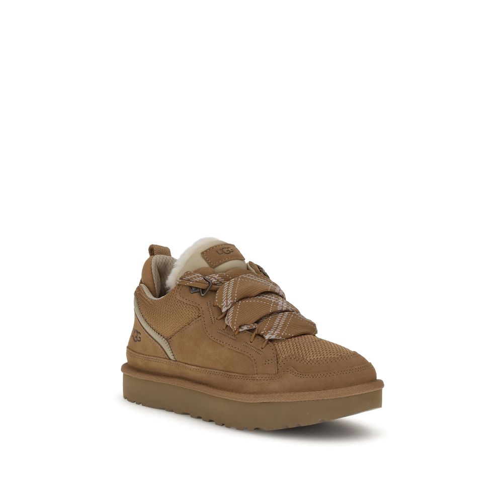 UGG Brown Leather Platform Women's Sneakers