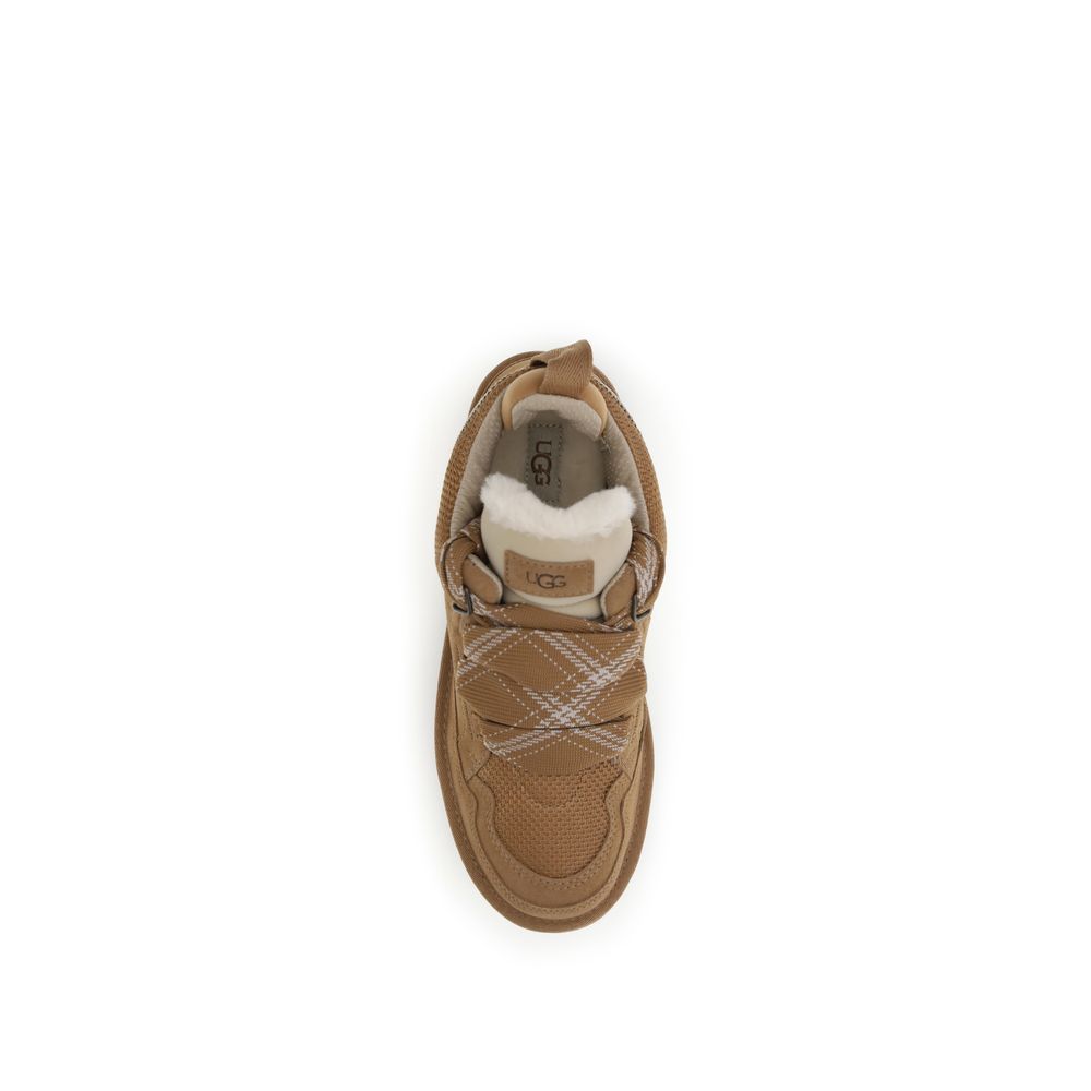 UGG Brown Leather Platform Women's Sneakers