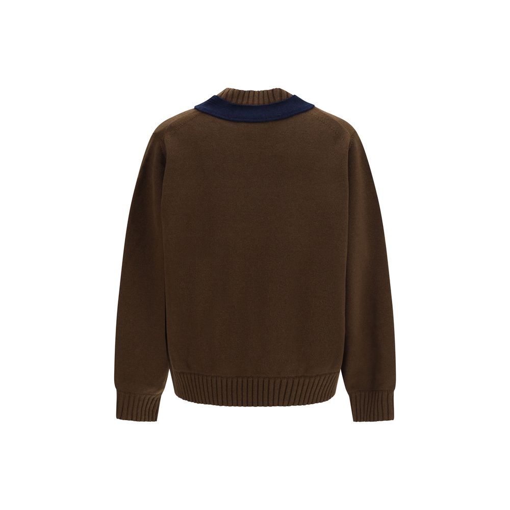 Sacai Brown Wool Oves Aries Men's Sweatshirt