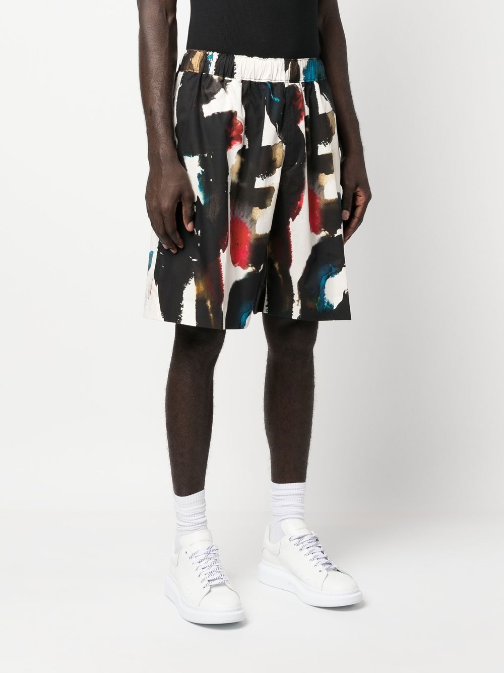 Alexander Mcqueen Men's Straight Print Shorts