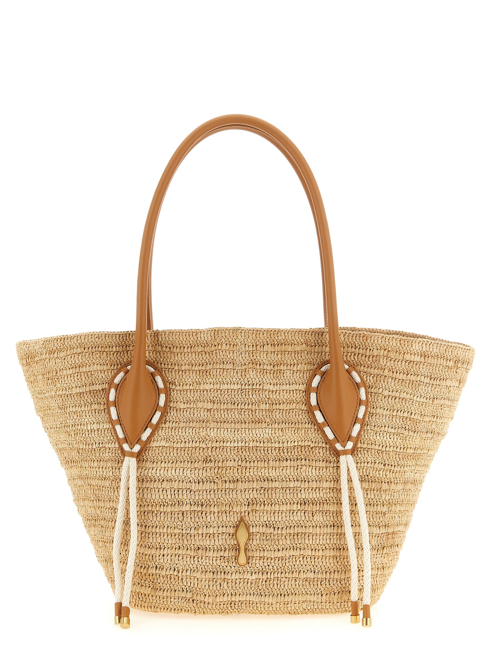 Christian Louboutin Beige Raffia Tote Women's Bag