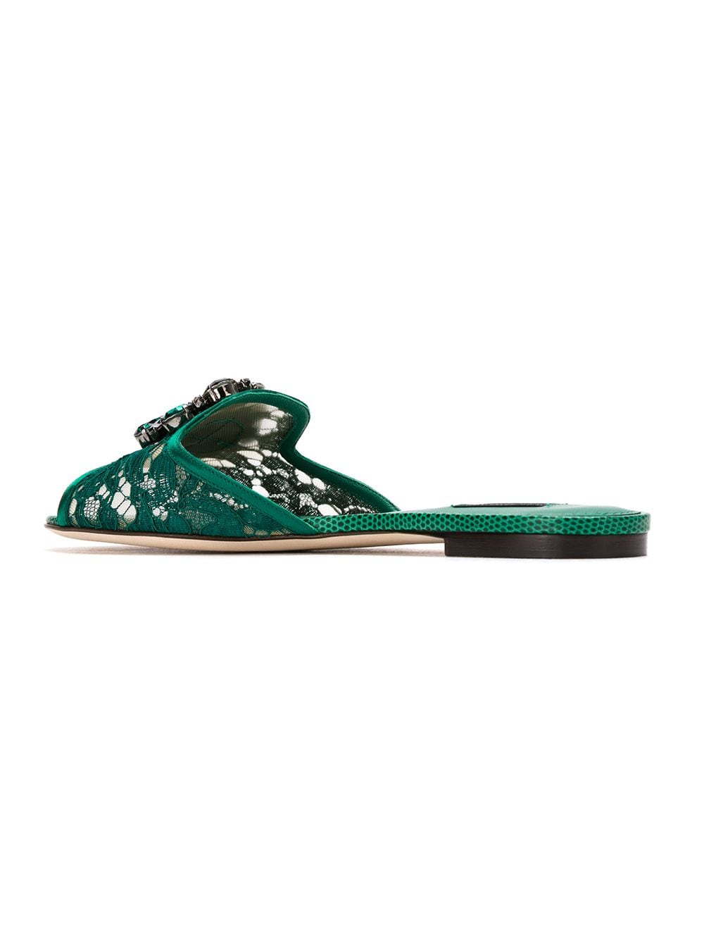 Dolce & Gabbana Women's Slippers In Lace With Crystals