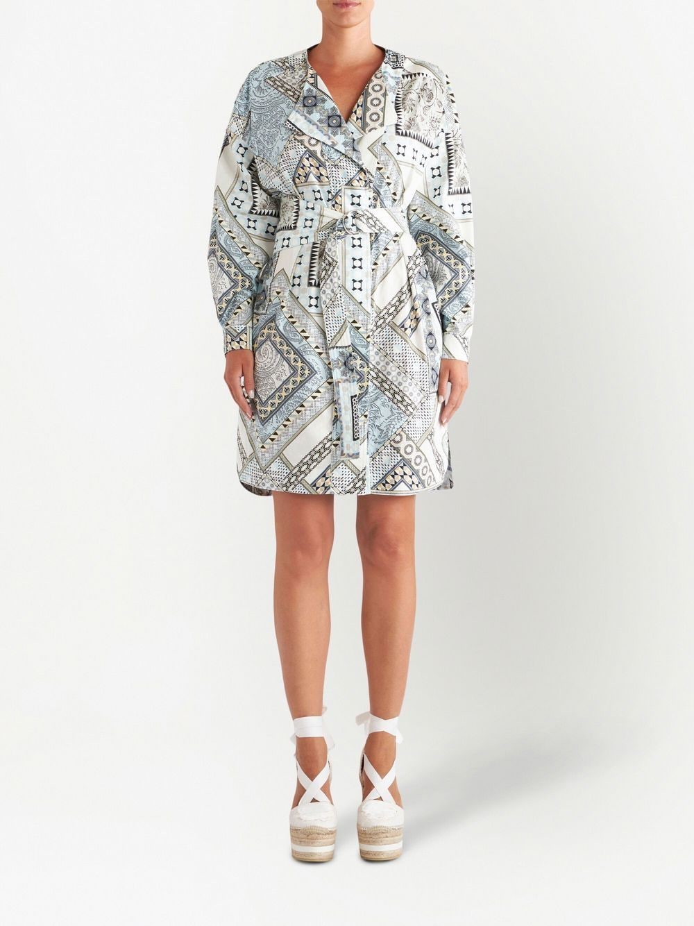 Etro Women's Mix-Print Belted Dress